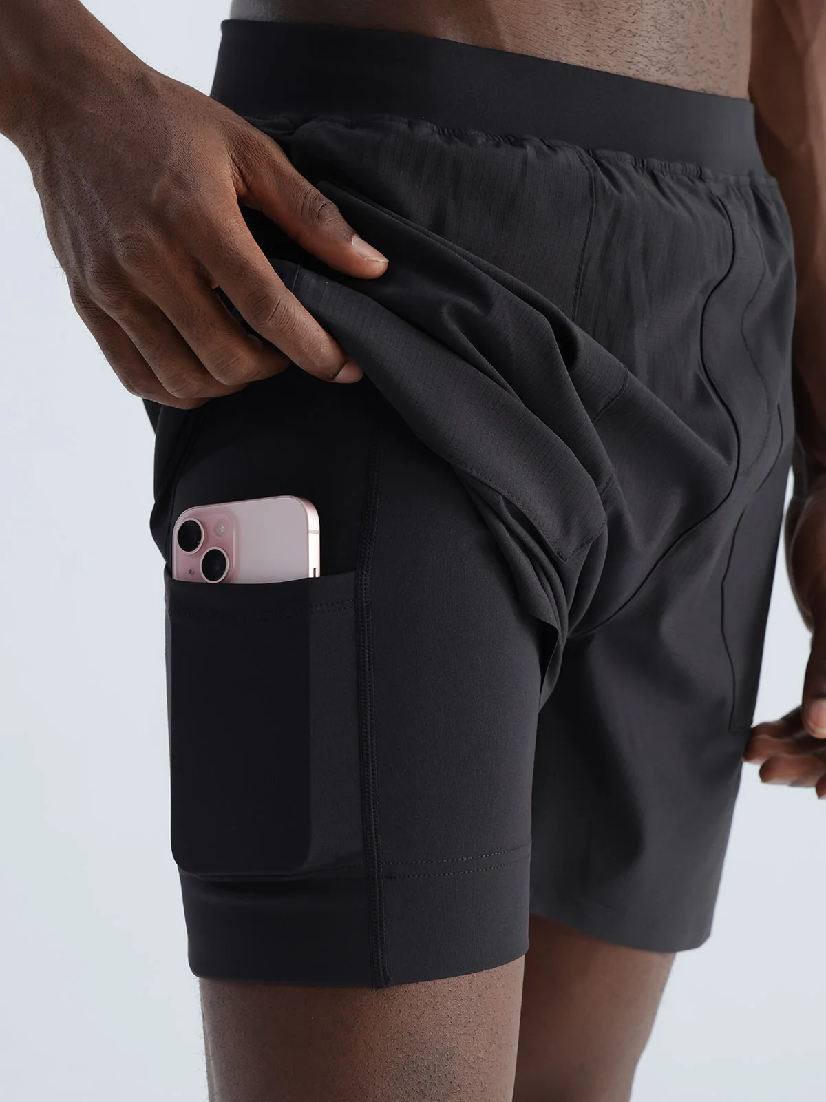 Black 5" Double Layer Rift Shorts - Image 6