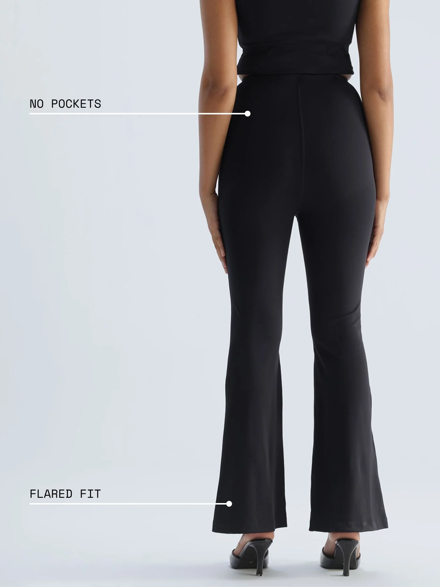 Black Pintuck Flared Pants - Image 4