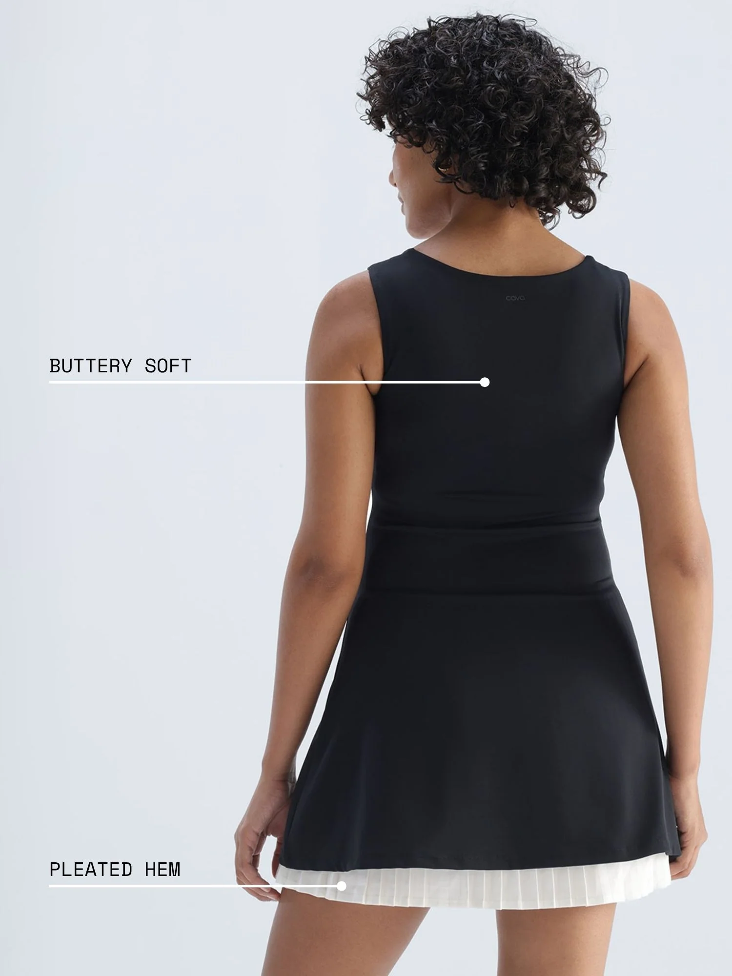 Black Pleated Mini Dress - Image 4
