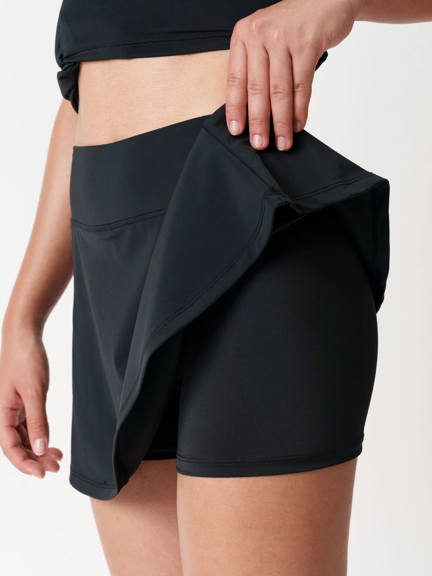 Black Ripple Swim Skorts - Image 6
