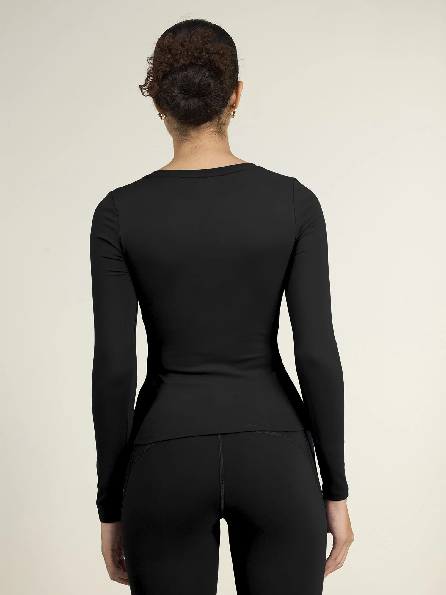Black Sculpt V-Neck Top - Image 5