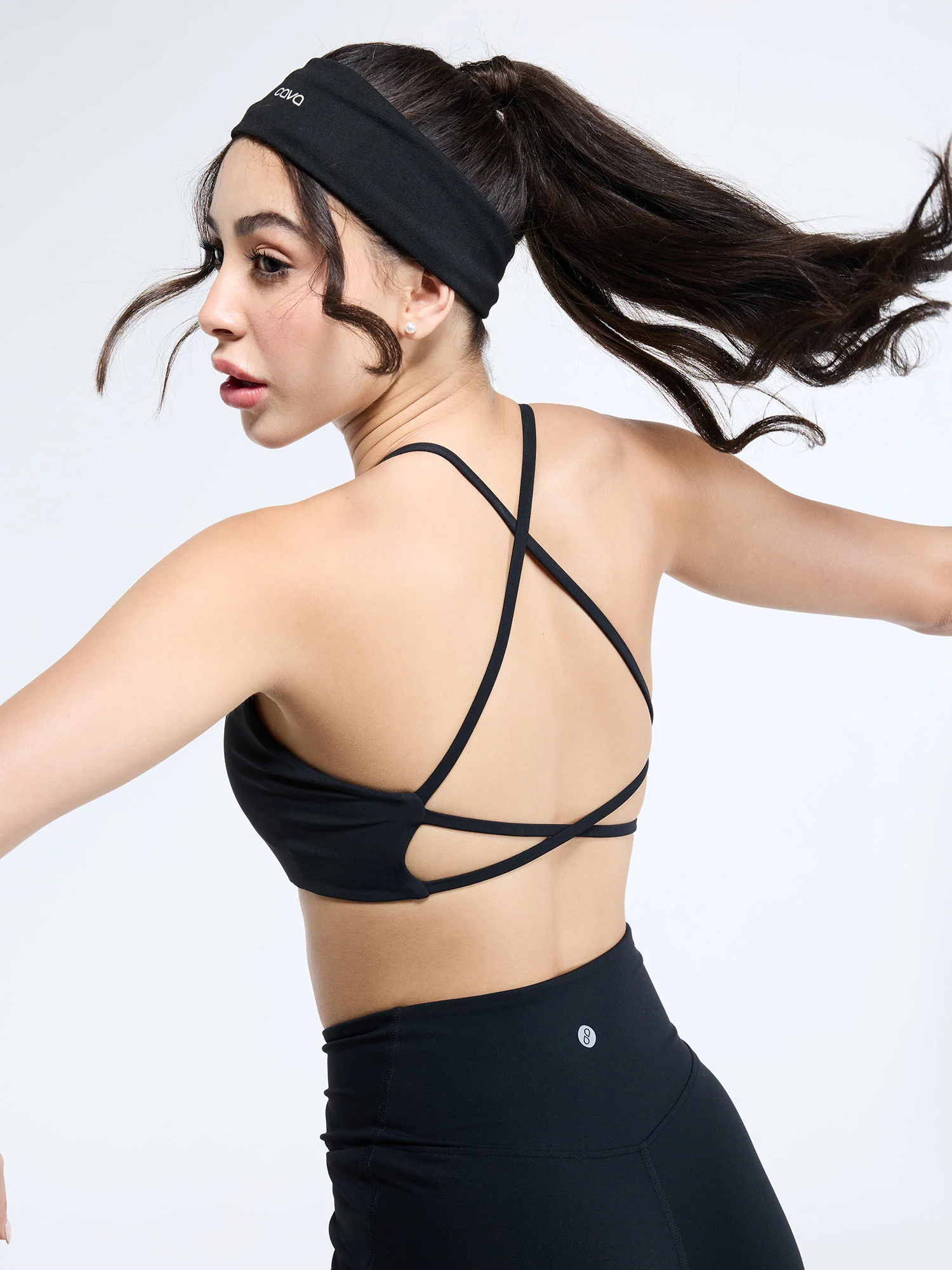 Black Strap Back Sports Bra