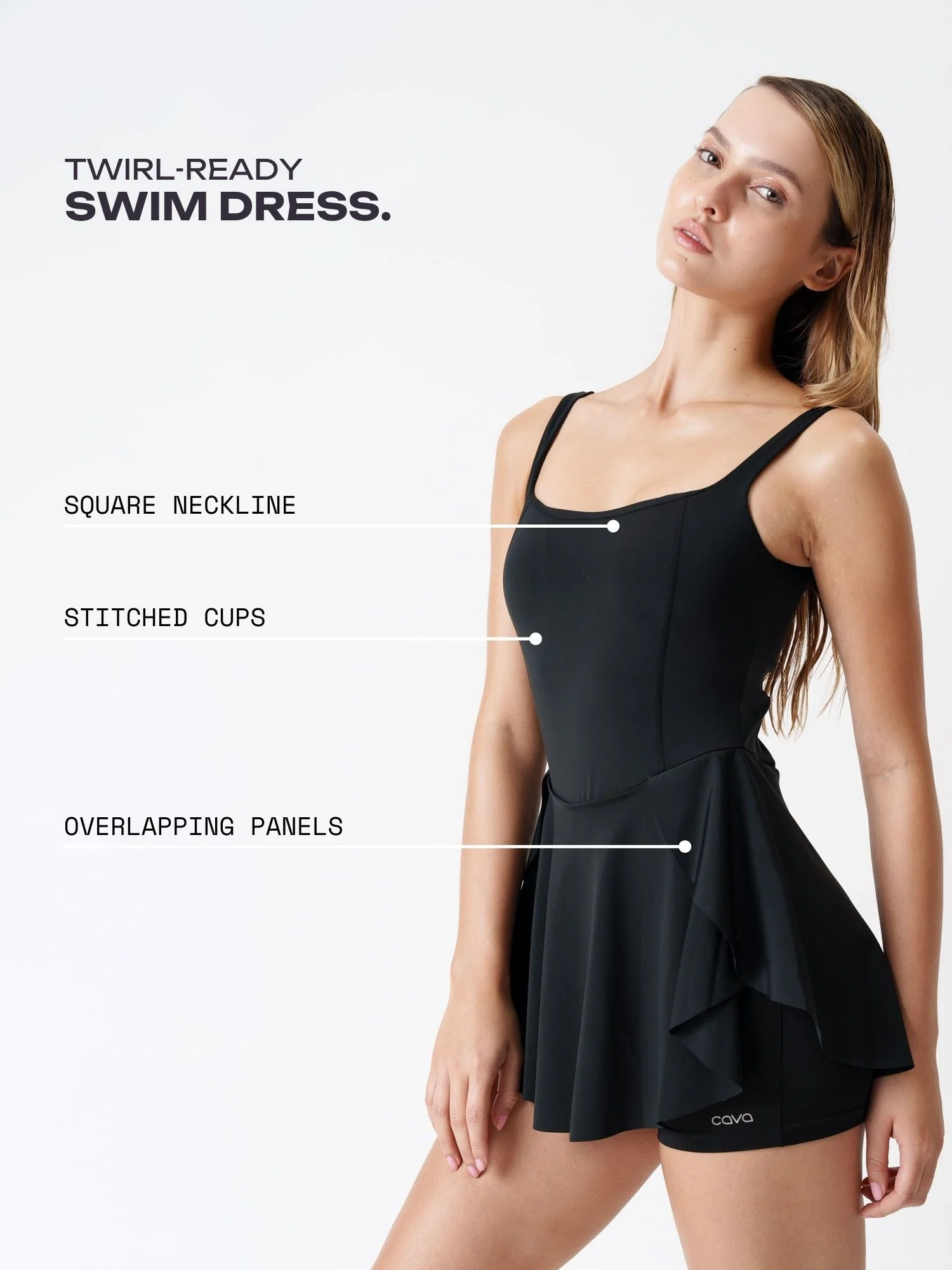 Black Swirl Swim Dress - Image 4