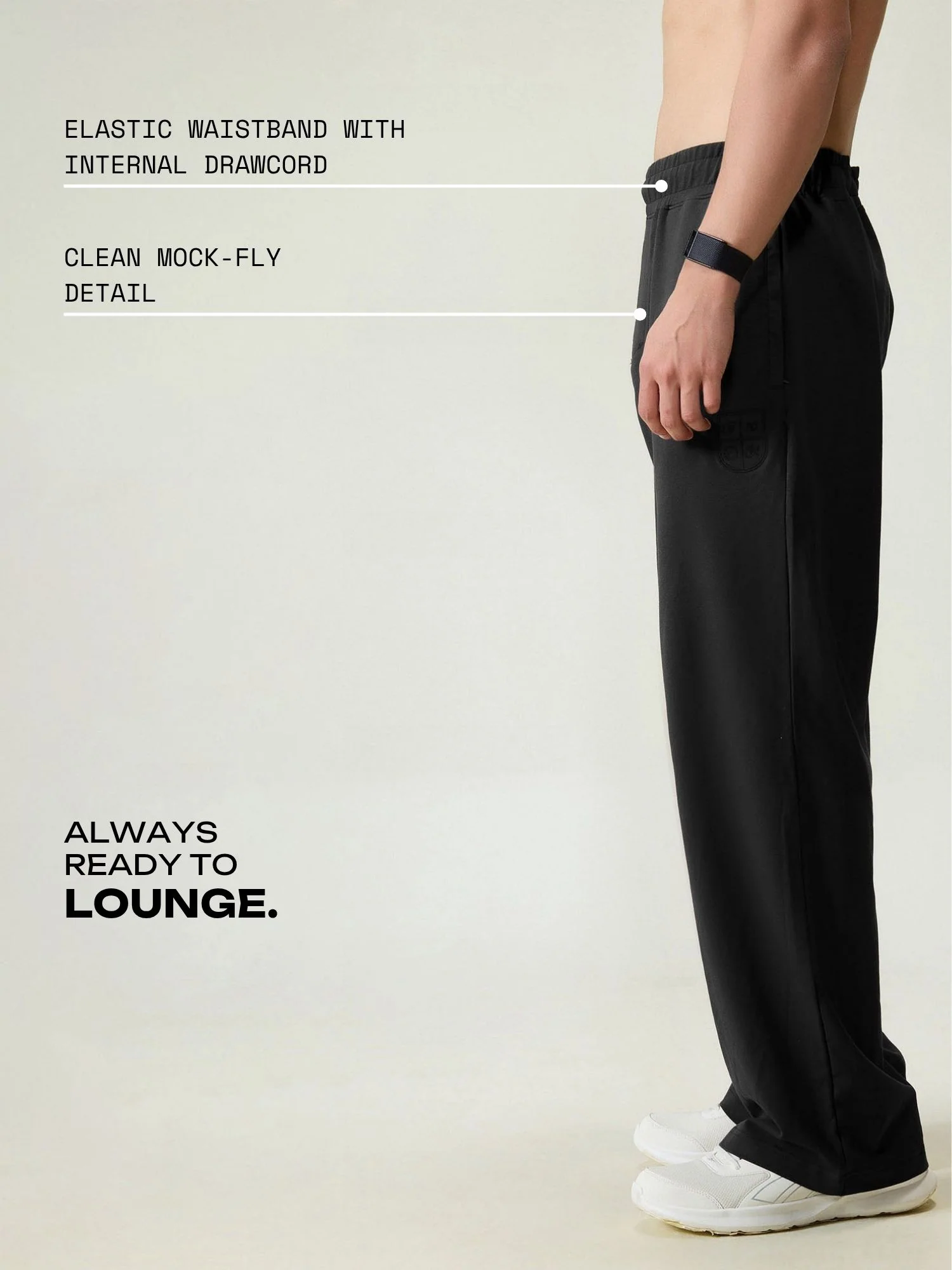 Black Wide Leg Joggers - Image 3