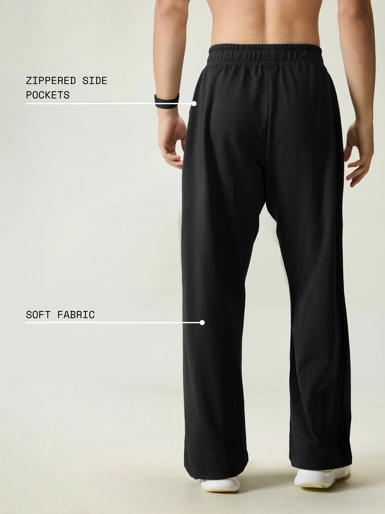 Black Wide Leg Joggers - Image 4