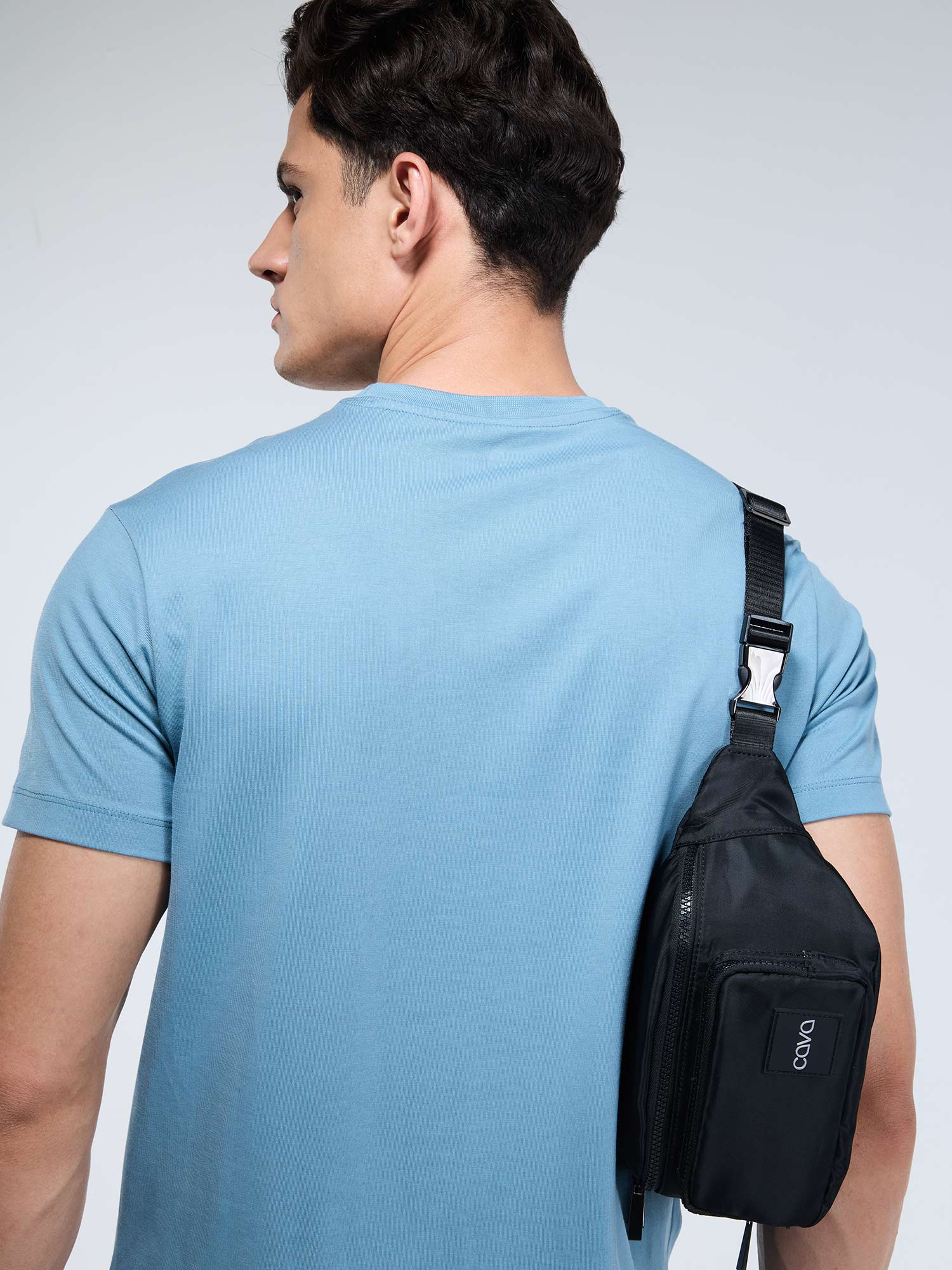 Blue Supima Crew Neck T-Shirt - Regular Fit - Image 11