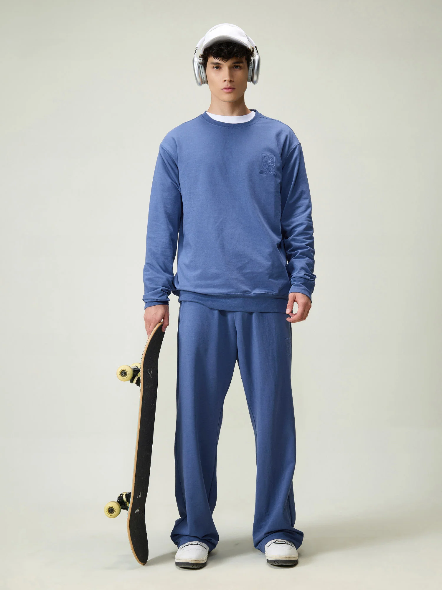 Blue Wide Leg Joggers - Image 2