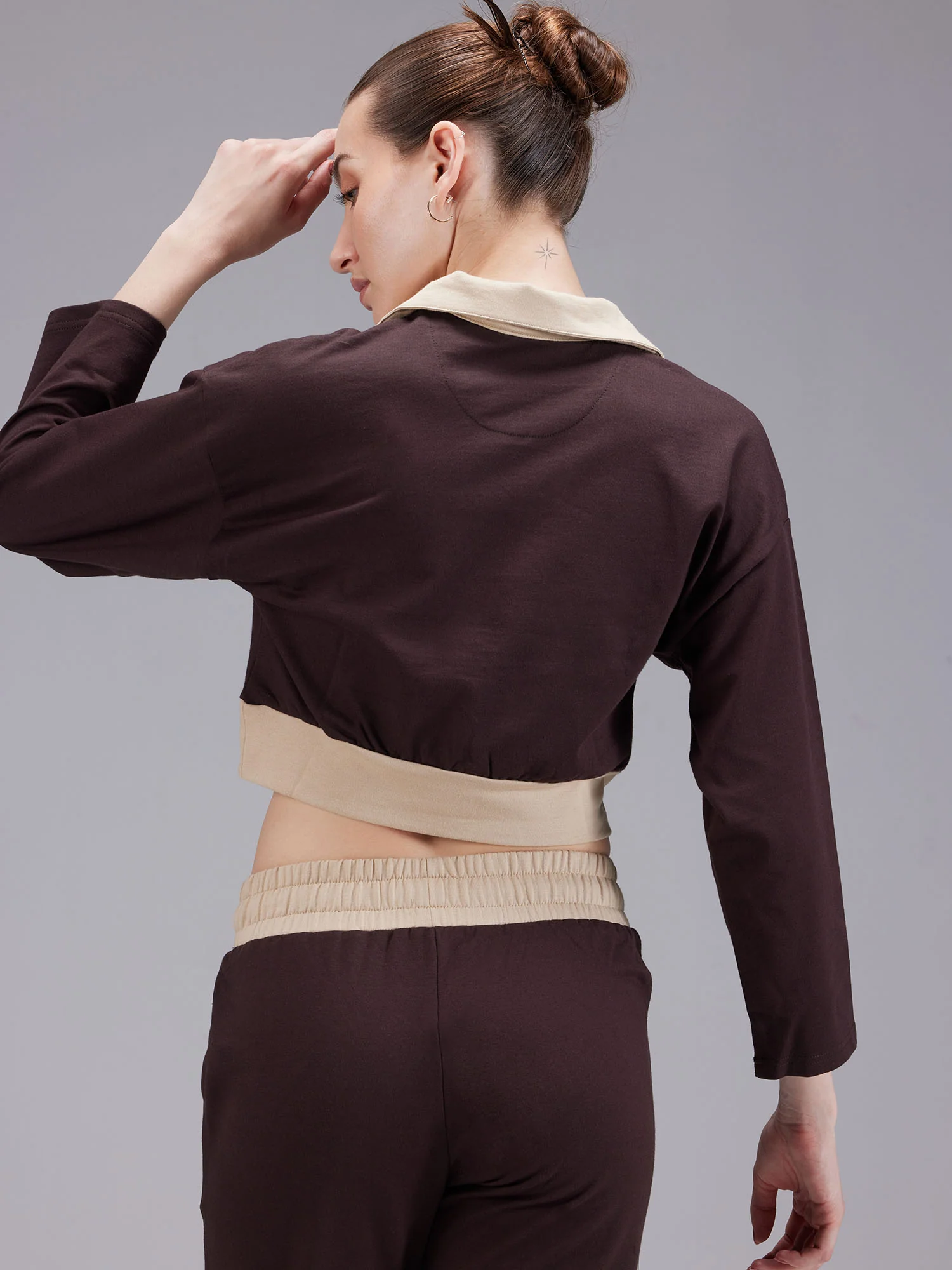 Brown Boxy Polo Sweatshirt - Image 5