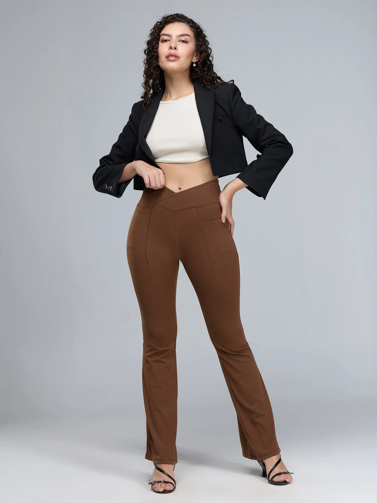Brown Hourglass Flared Leggings - Image 21
