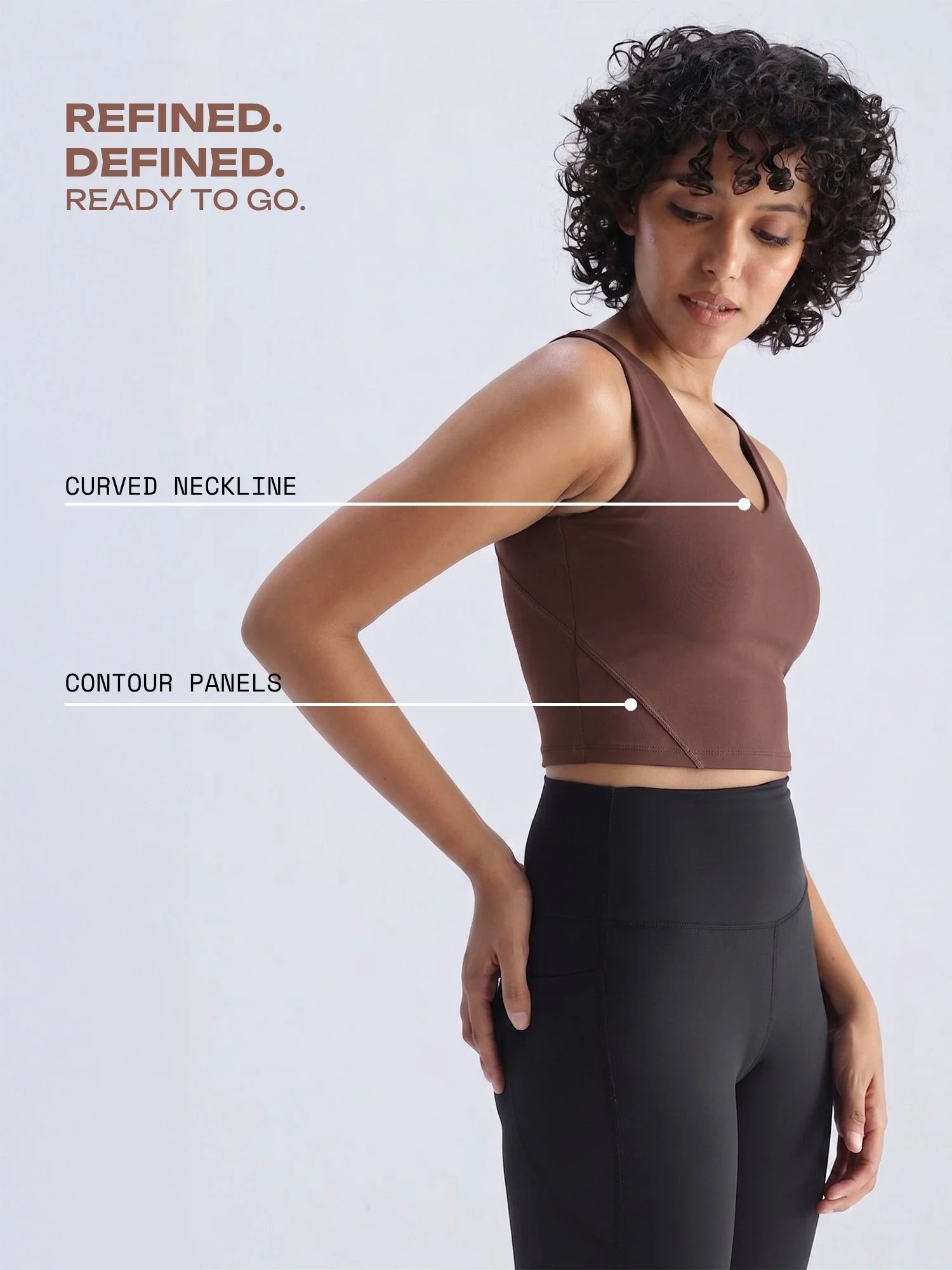 Brown Refine Crop Tank - Image 3