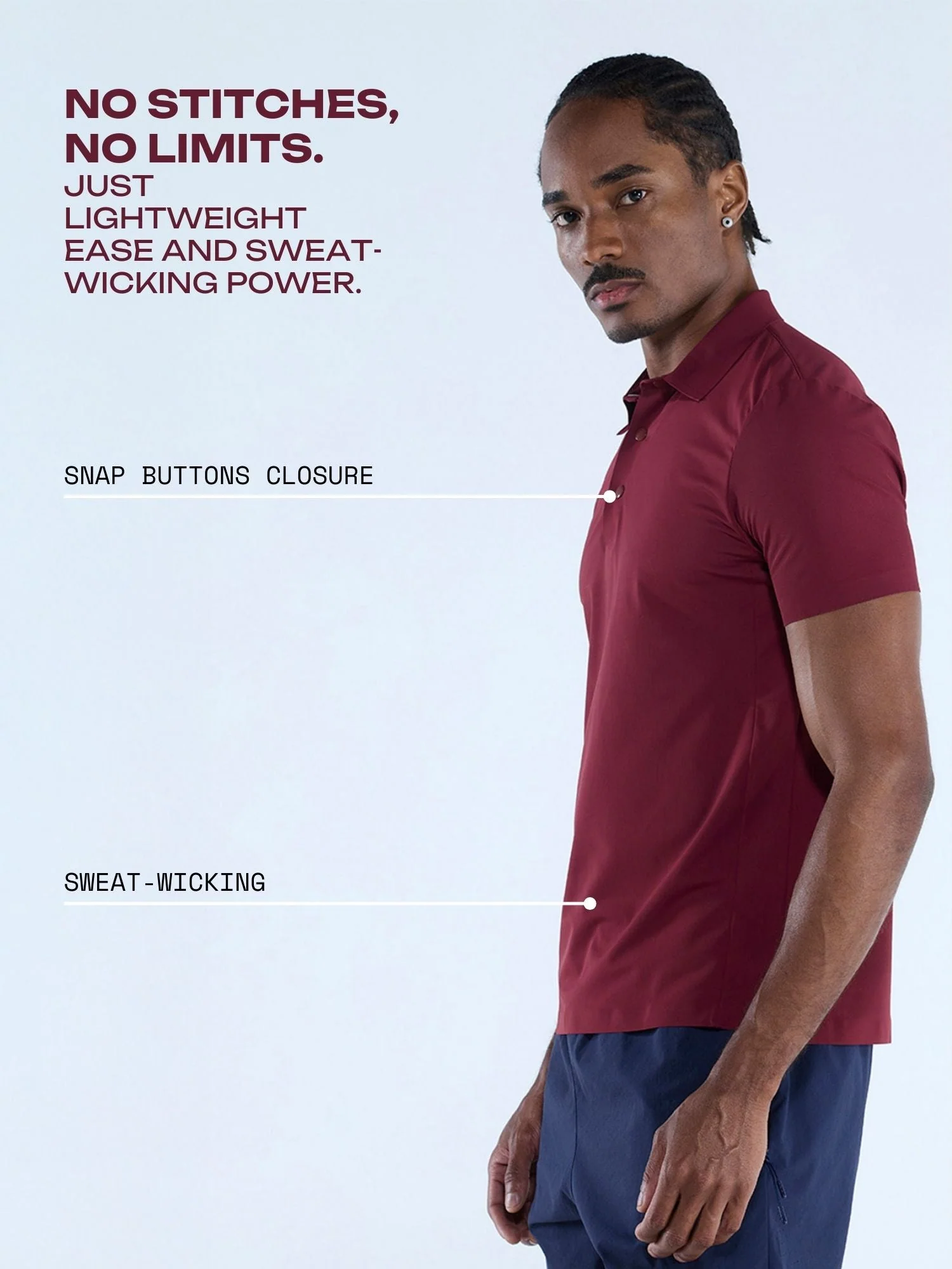 Burgundy Ace Bond Polo - Image 3
