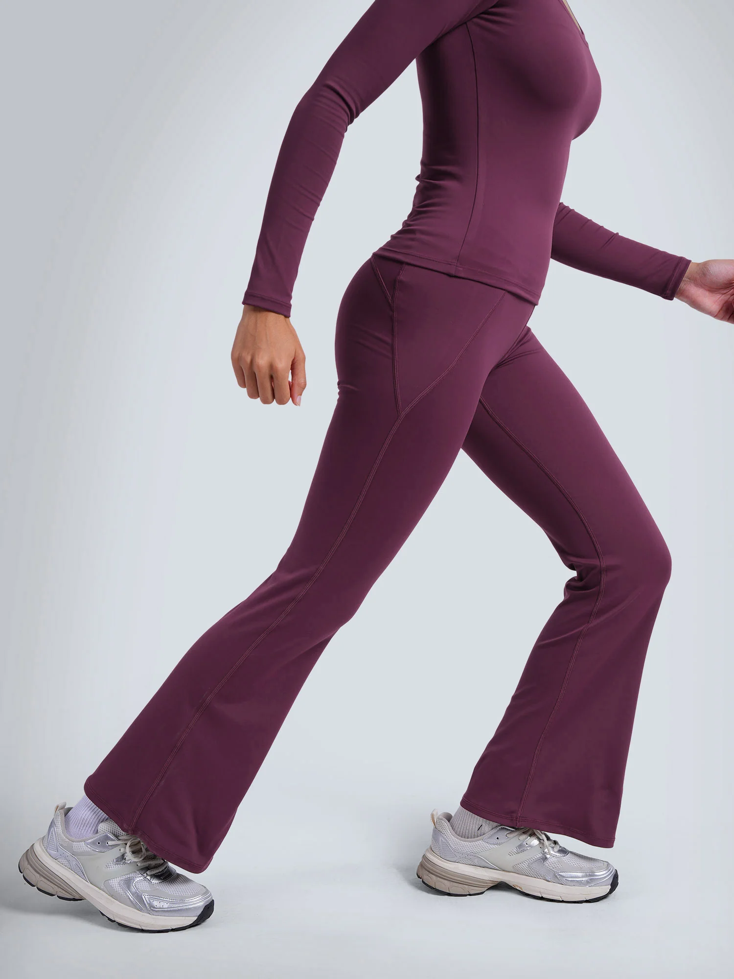 Burgundy Petite Sculpt Bootcut Leggings