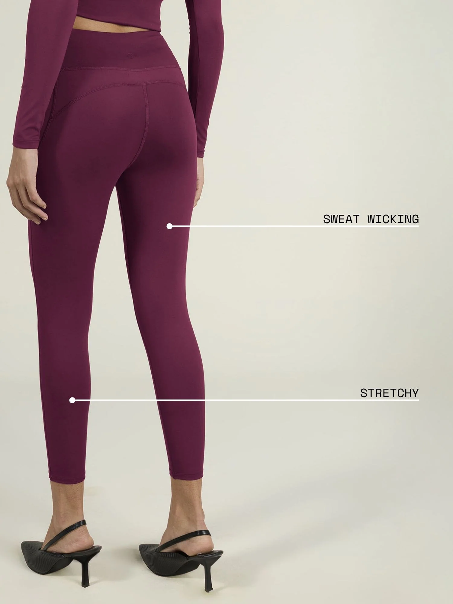 Burgundy Sculpt Core Leggings - Image 4
