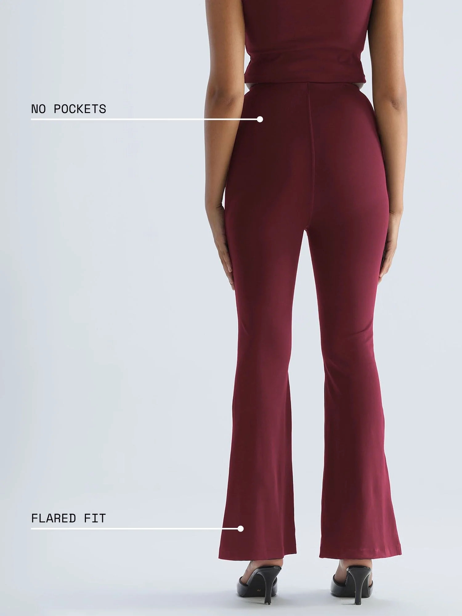 Cherry Pintuck Flared Pants - Image 4