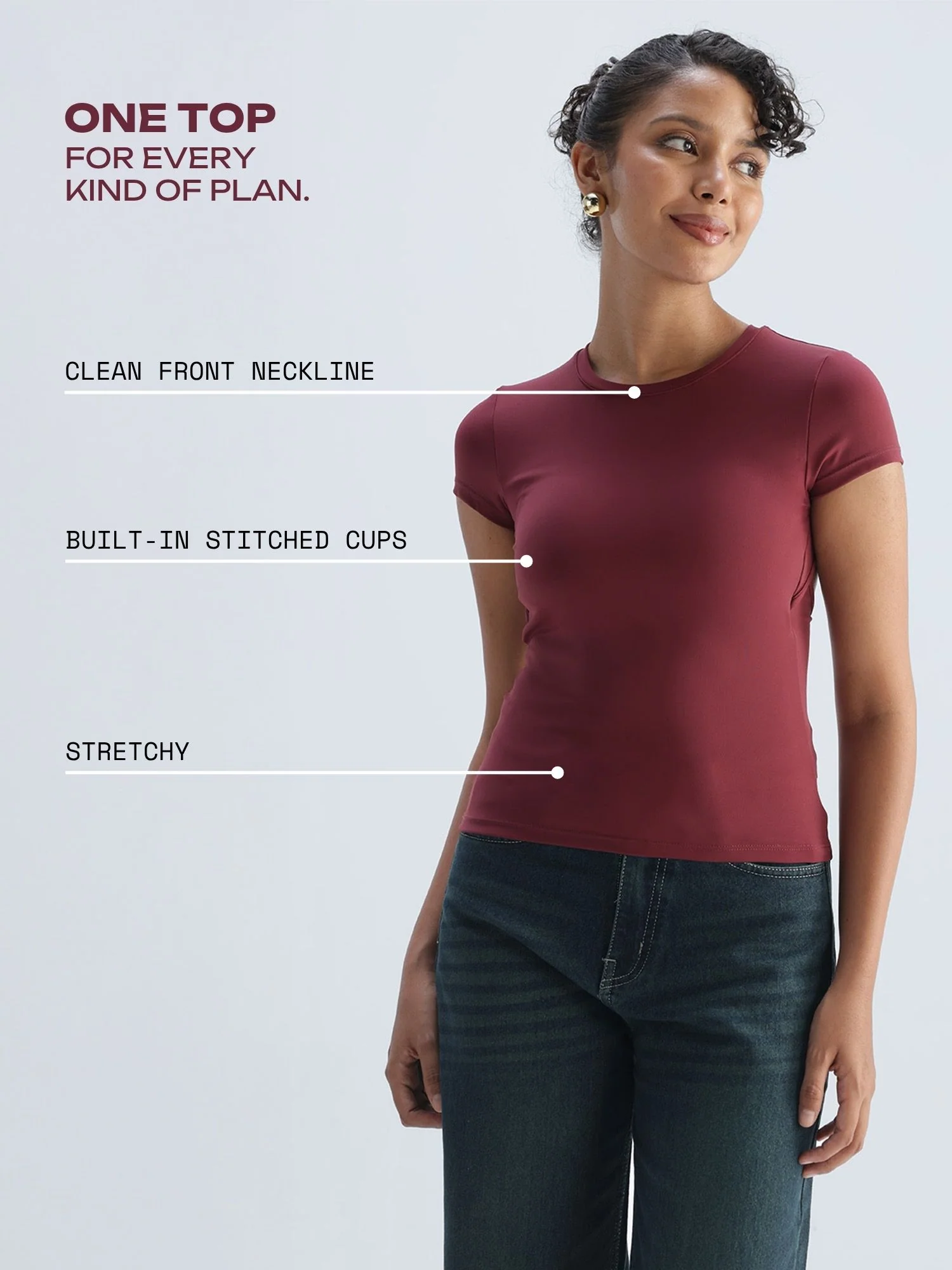 Cherry Sleek Backless Built-in Top - Image 3