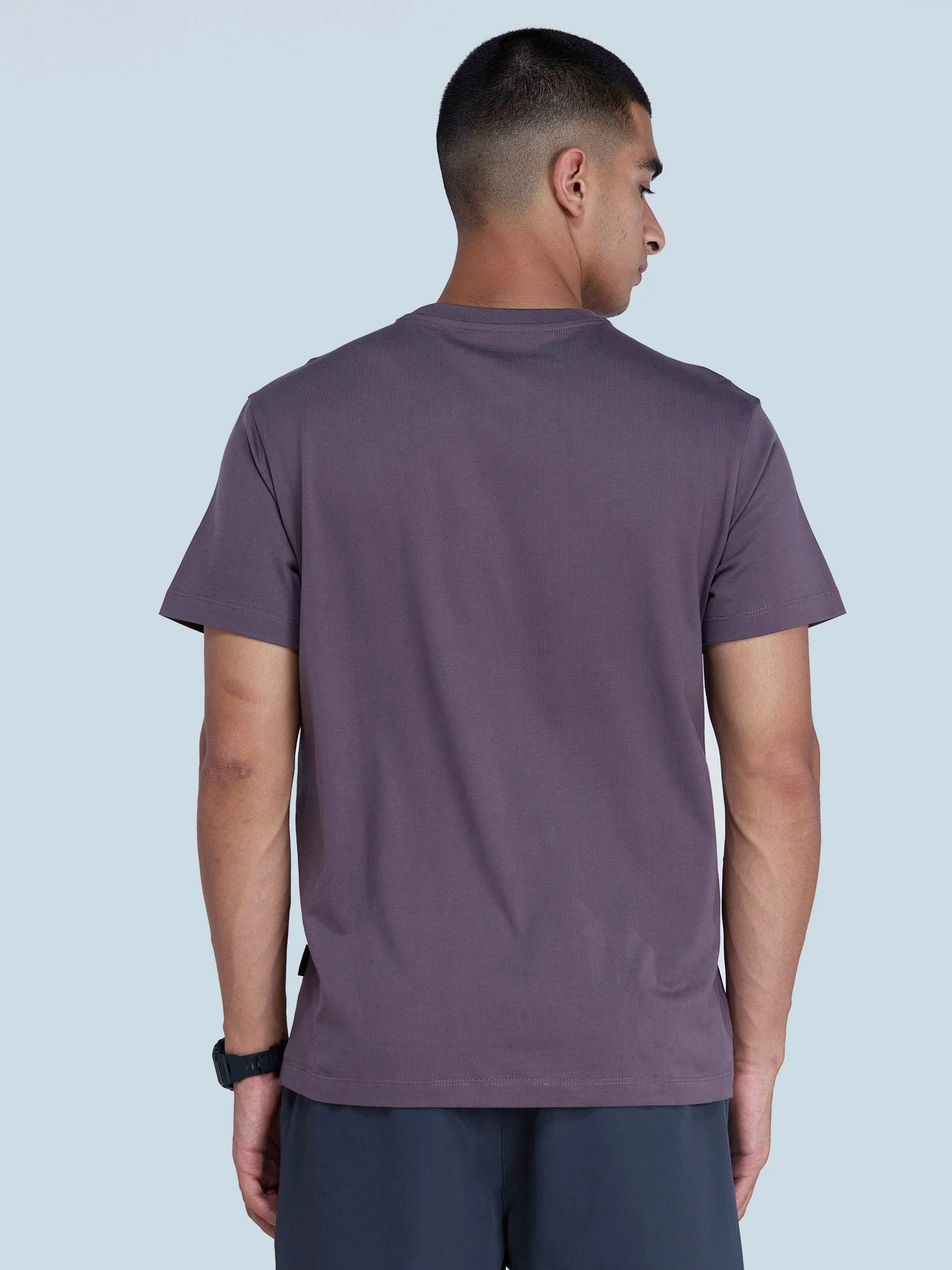 Dusky Purple Supima Crew Neck T-shirt - Regular Fit - Image 7