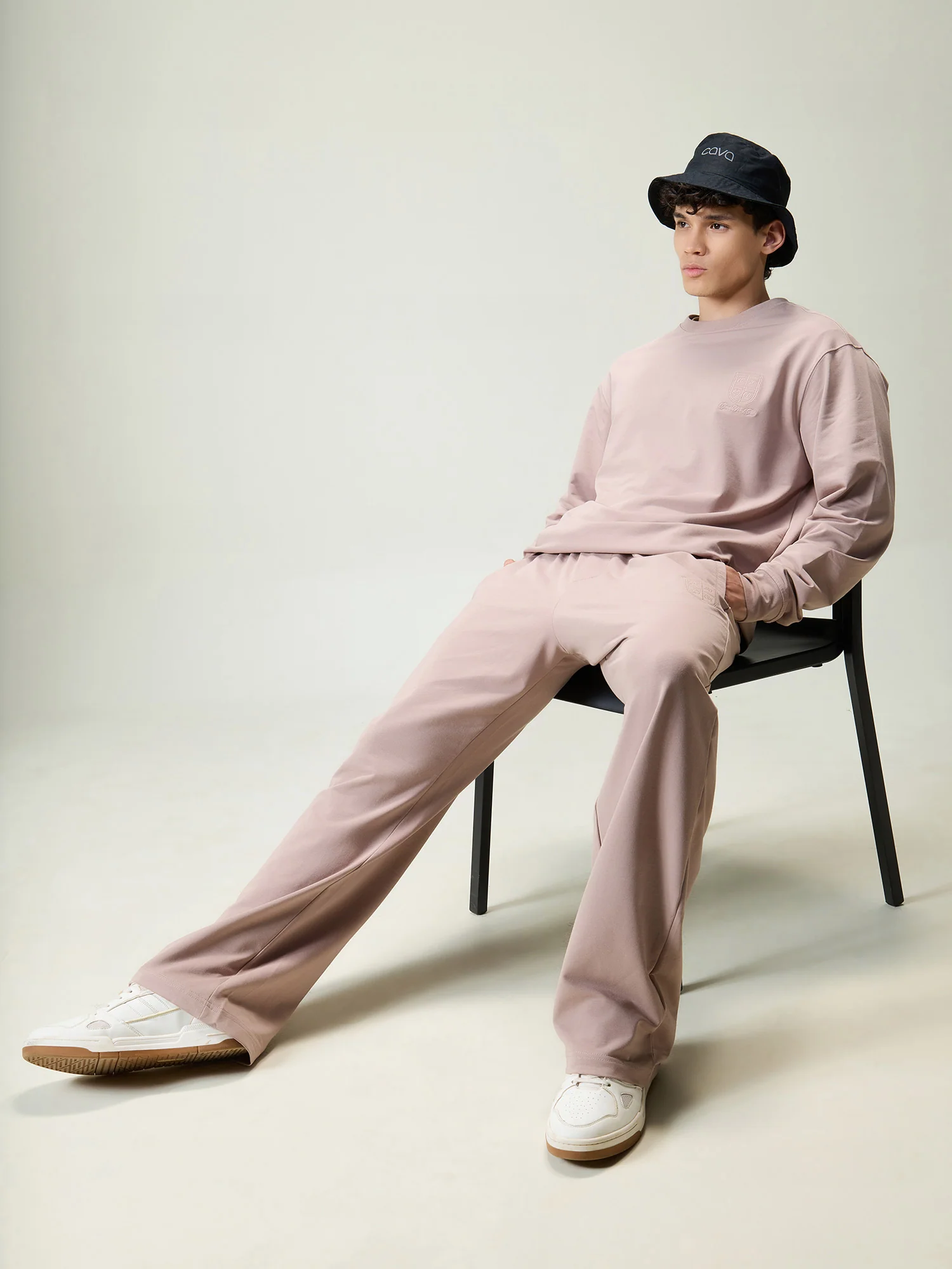 Dusty Pink Wide Leg Joggers - Image 2