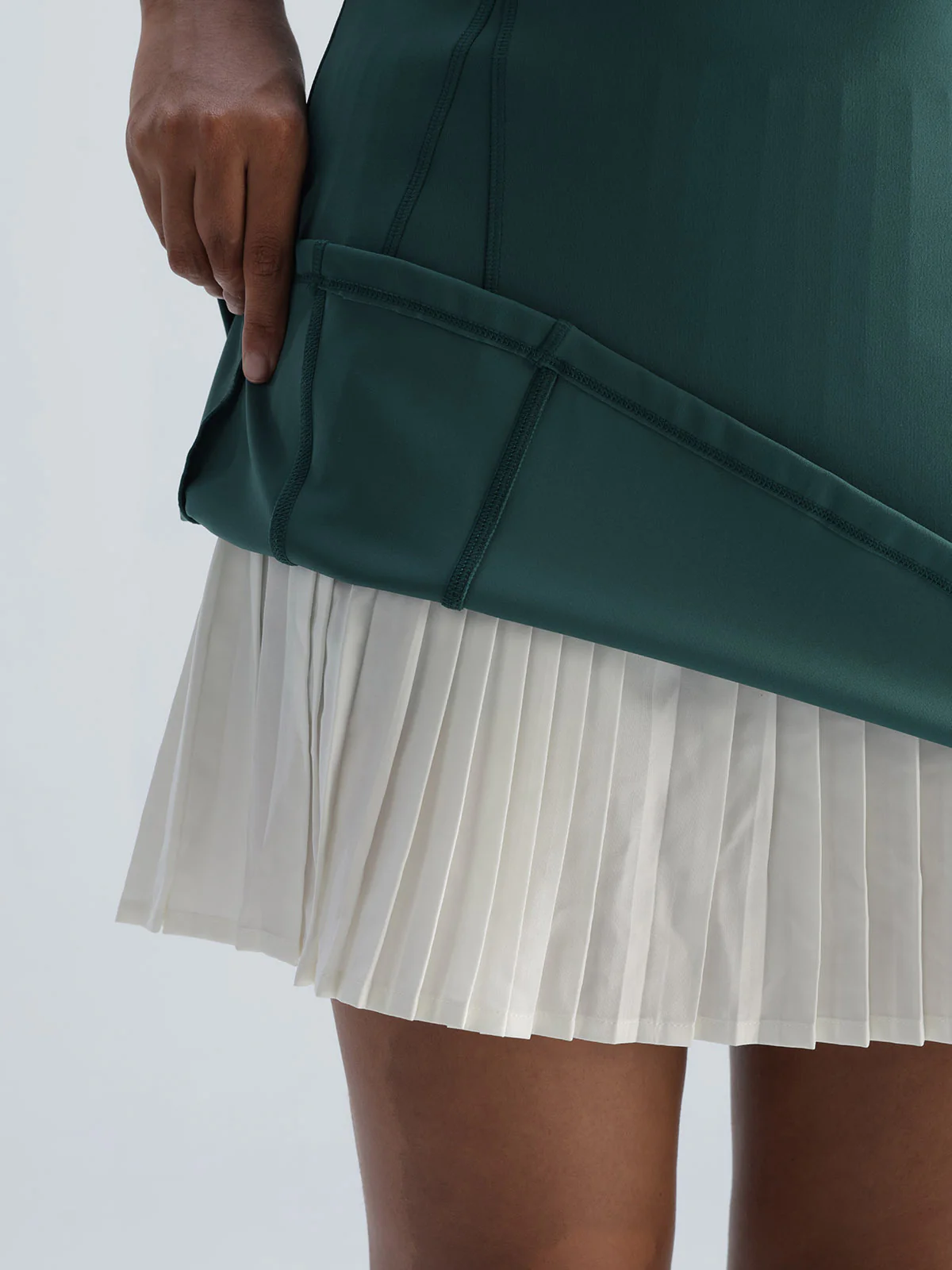 Green Pleated Mini Dress - Image 7