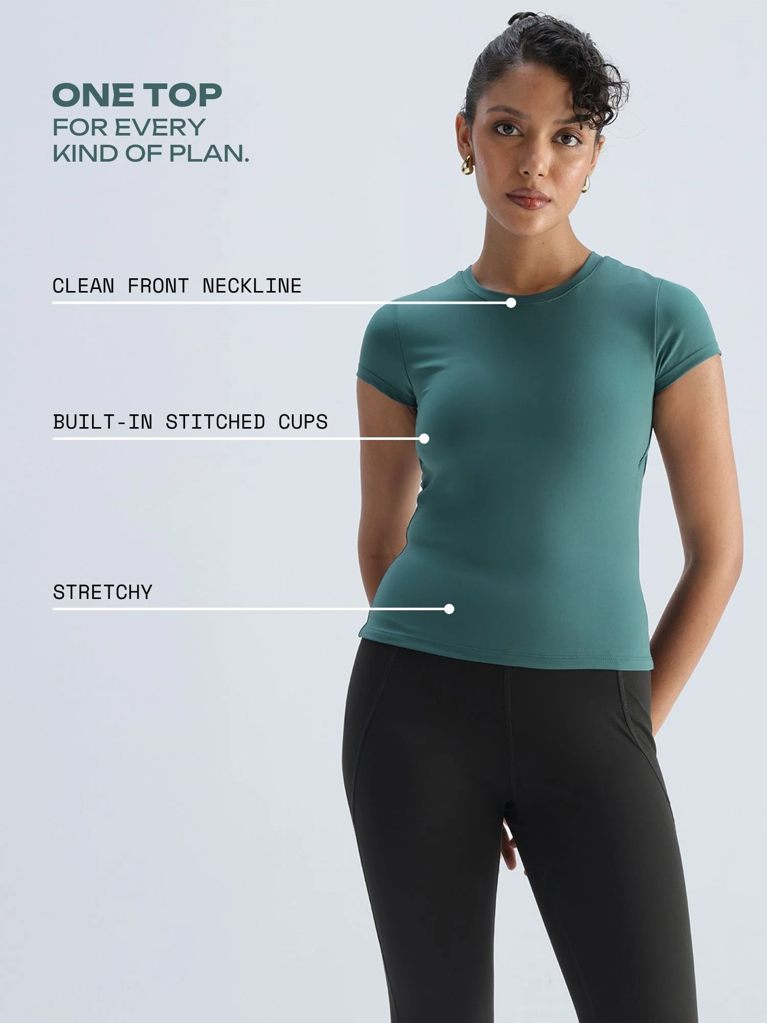 Green Sleek Backless Built-in Top - Image 3