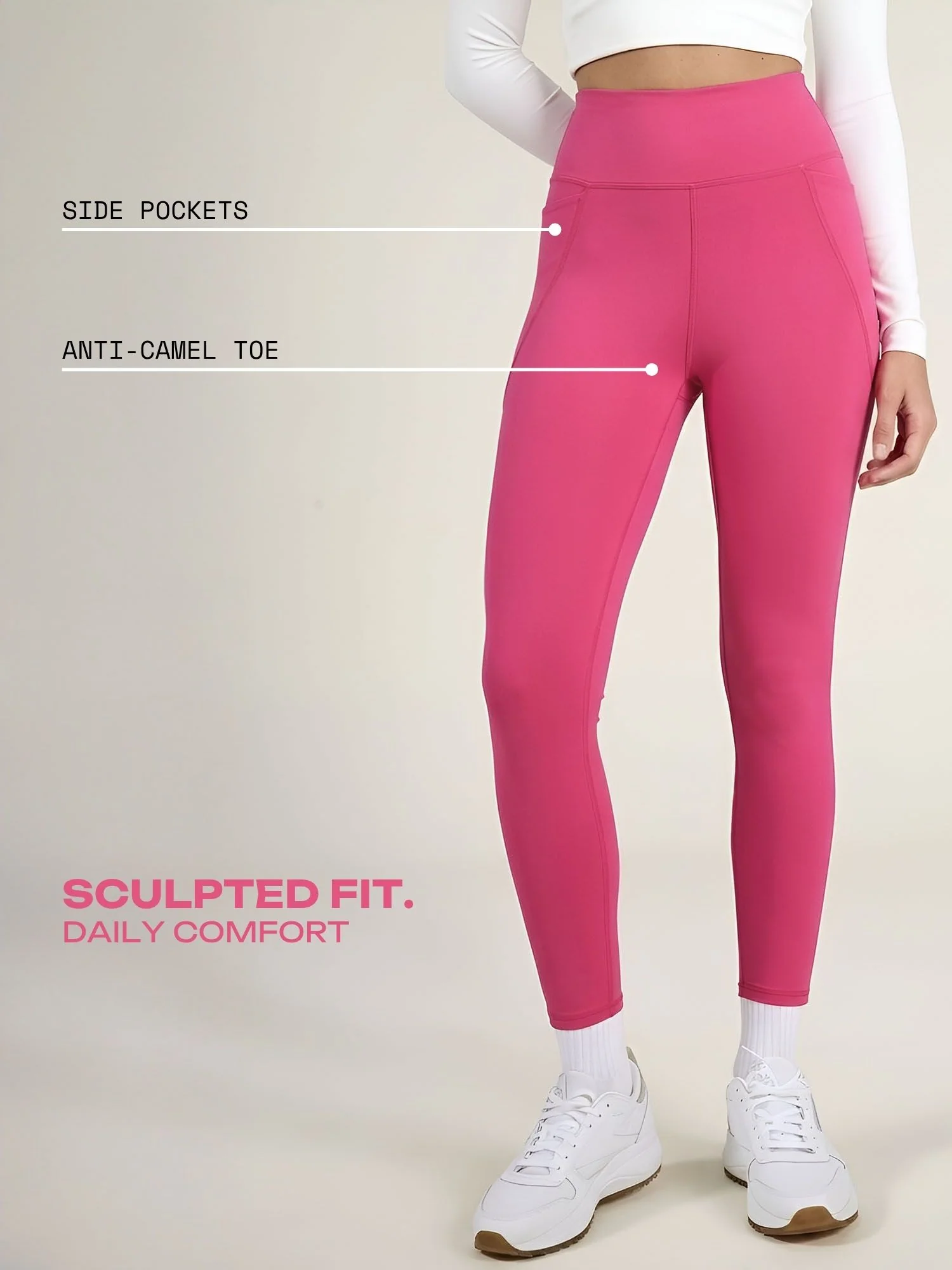 Hot Pink Sculpt Core Leggings - Image 3