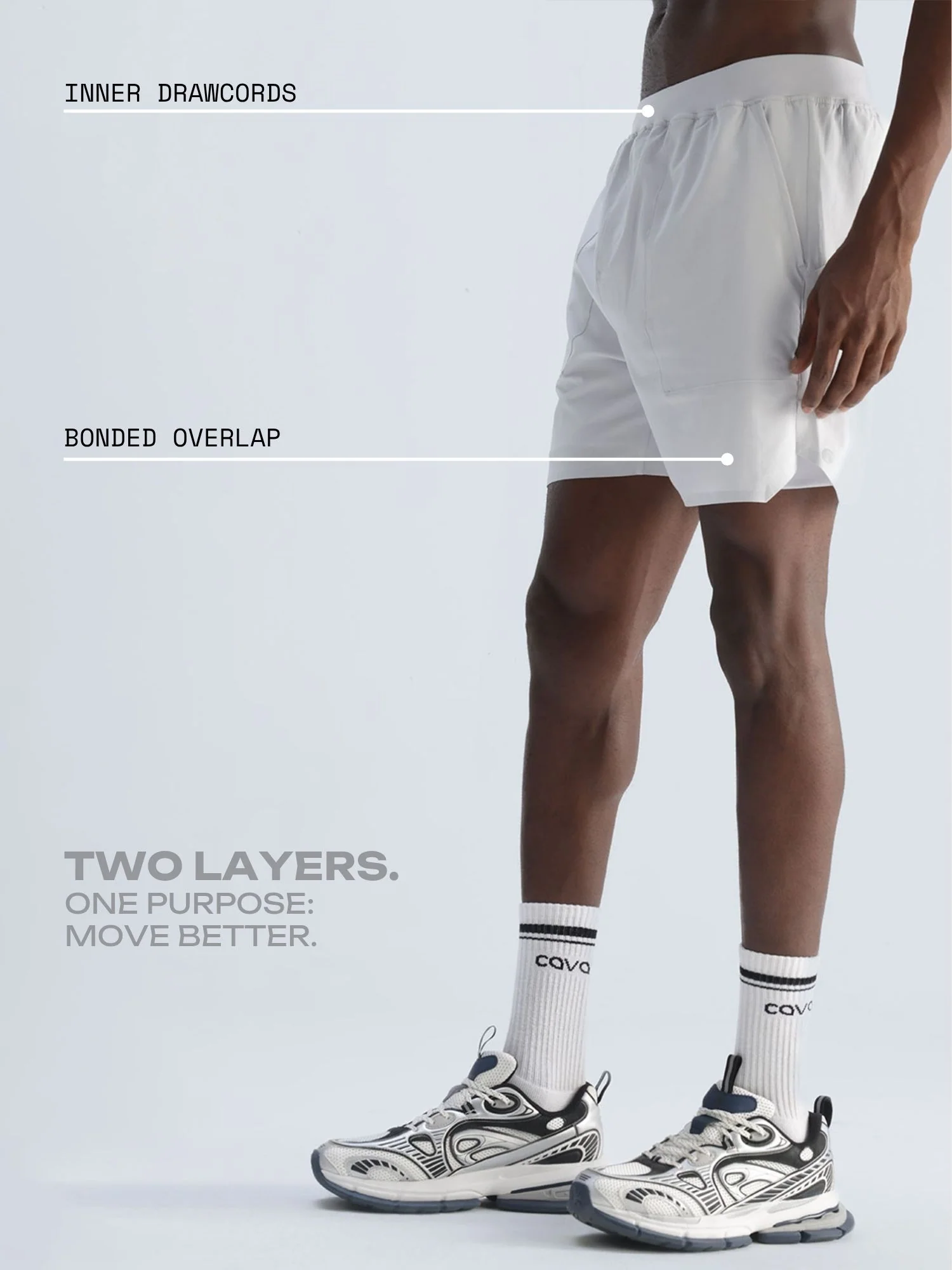 Light Grey 5" Double Layer Rift Shorts - Image 3