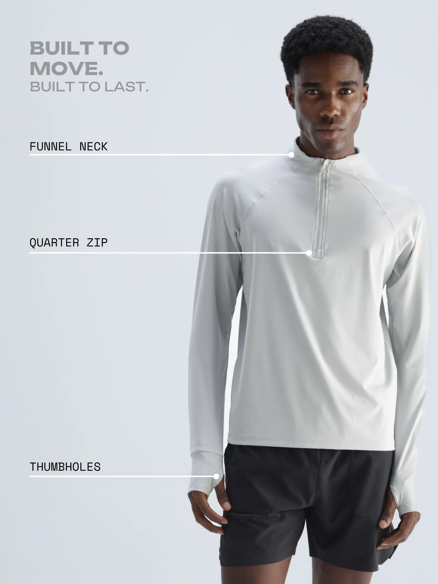 Light Grey Athletic Quarter-Zip - Image 3
