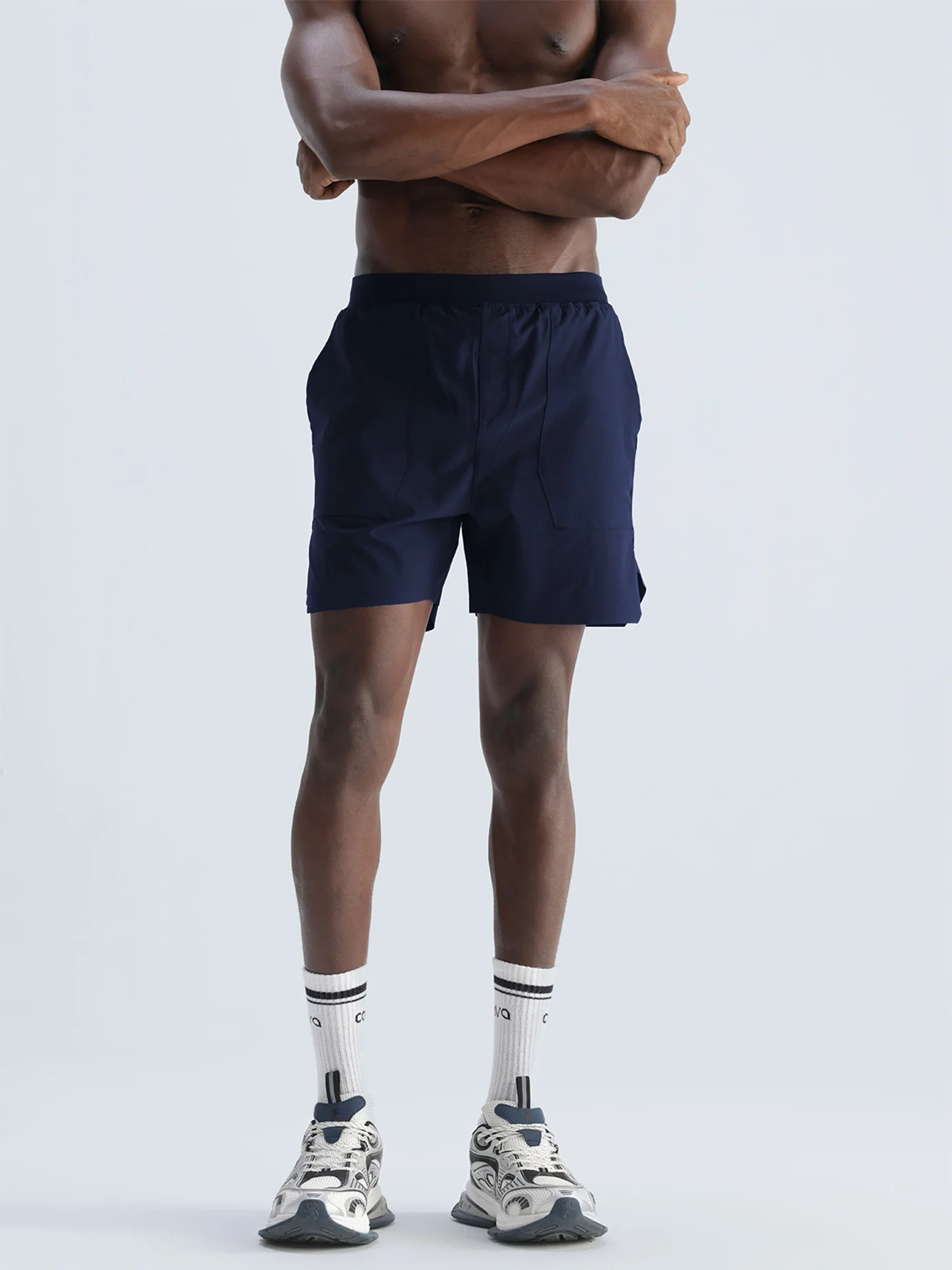 Navy 5" Double Layer Rift Shorts - Image 5