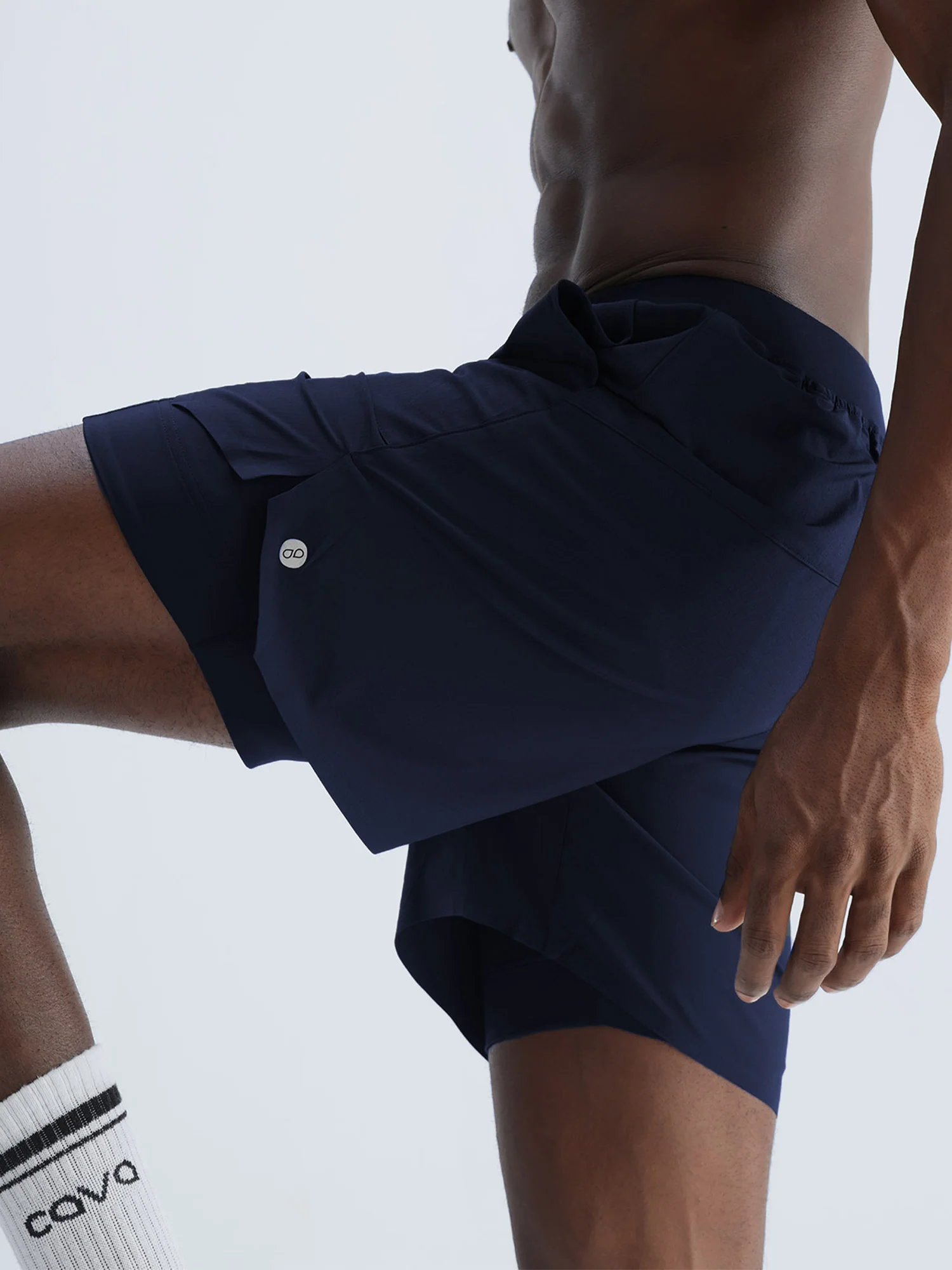 Navy 5" Double Layer Rift Shorts - Image 7