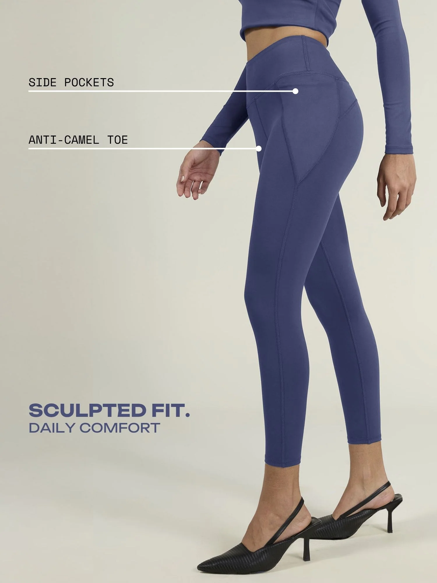 Navy Sculpt Core Leggings - Image 3