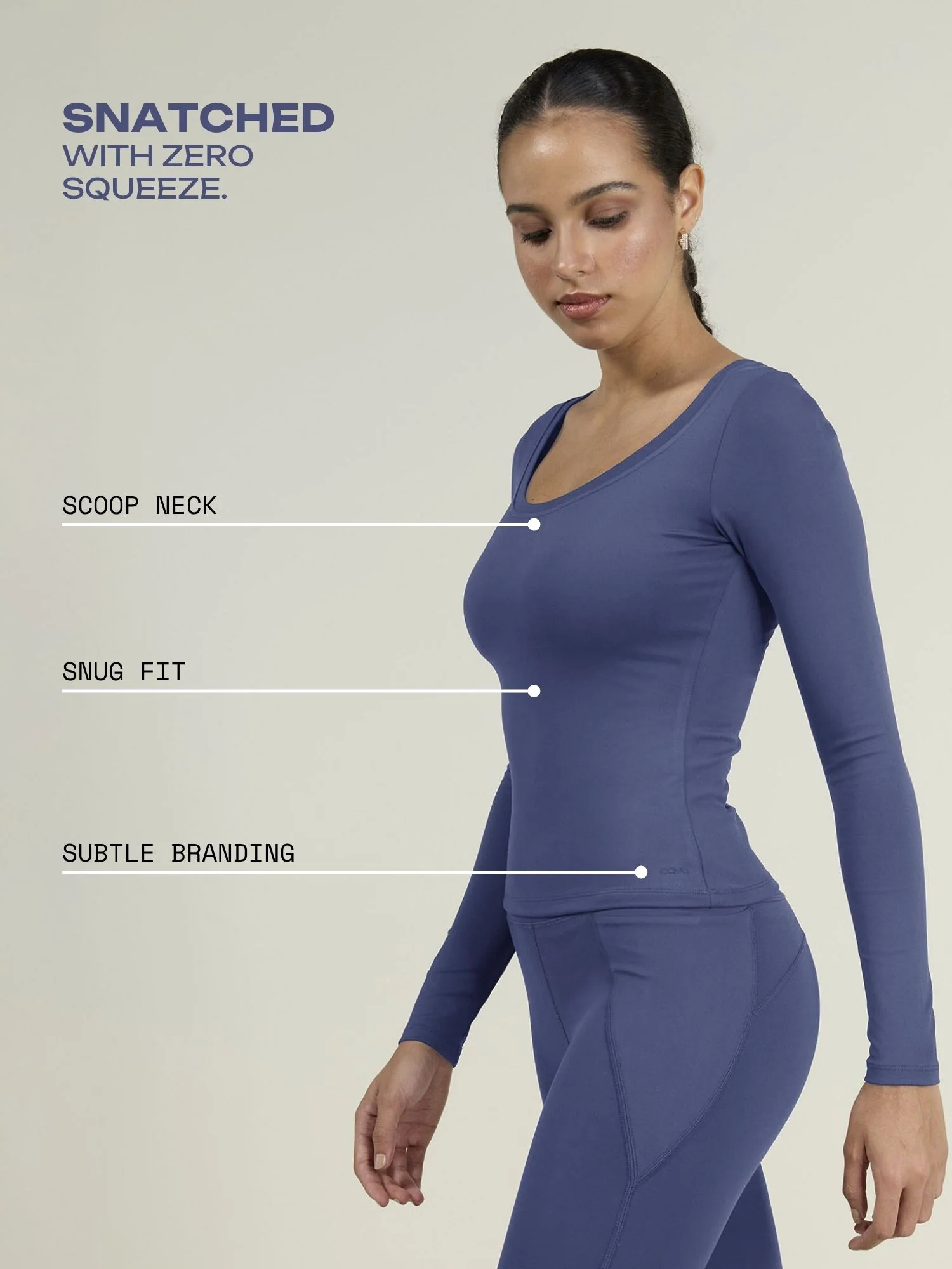 Navy Sculpt Scoop Top - Image 3