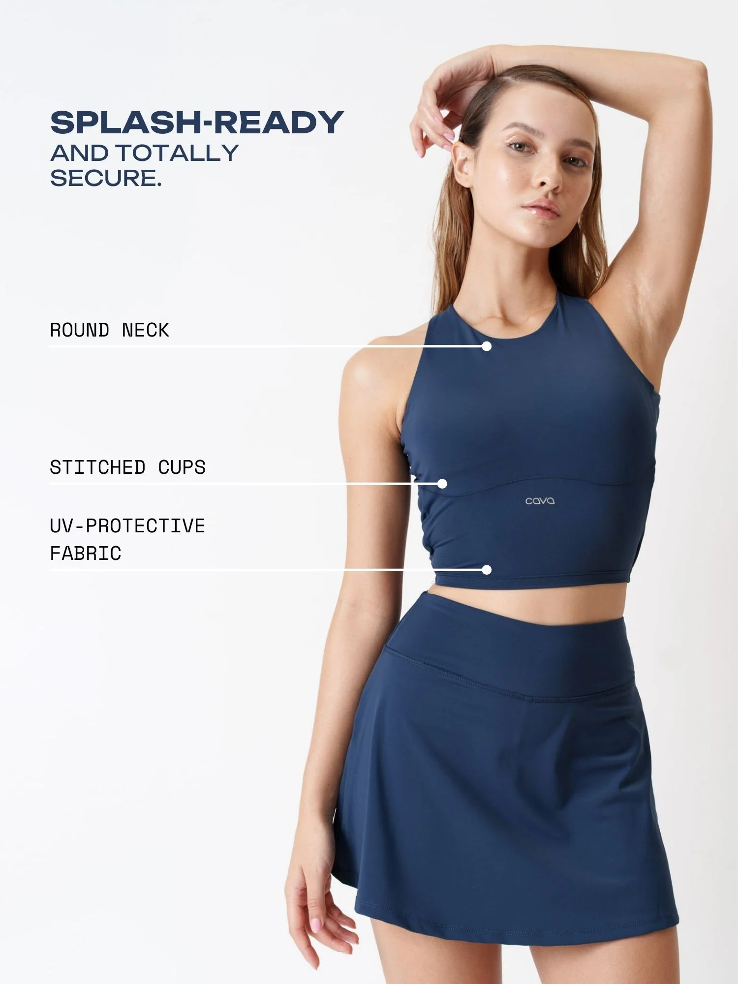 Navy Tieback Swim Top - Image 4