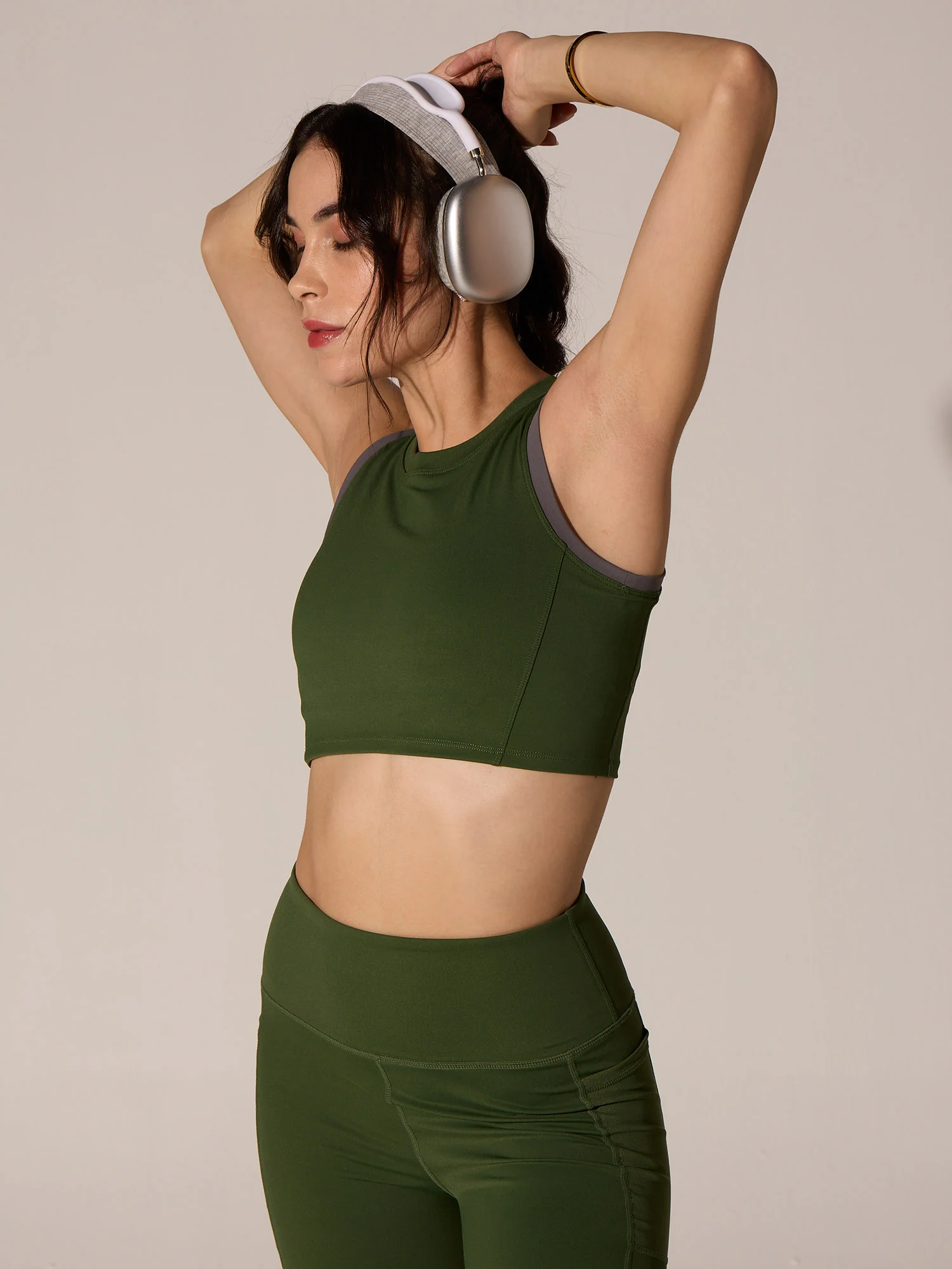 Olive In-Vest Sports Bra