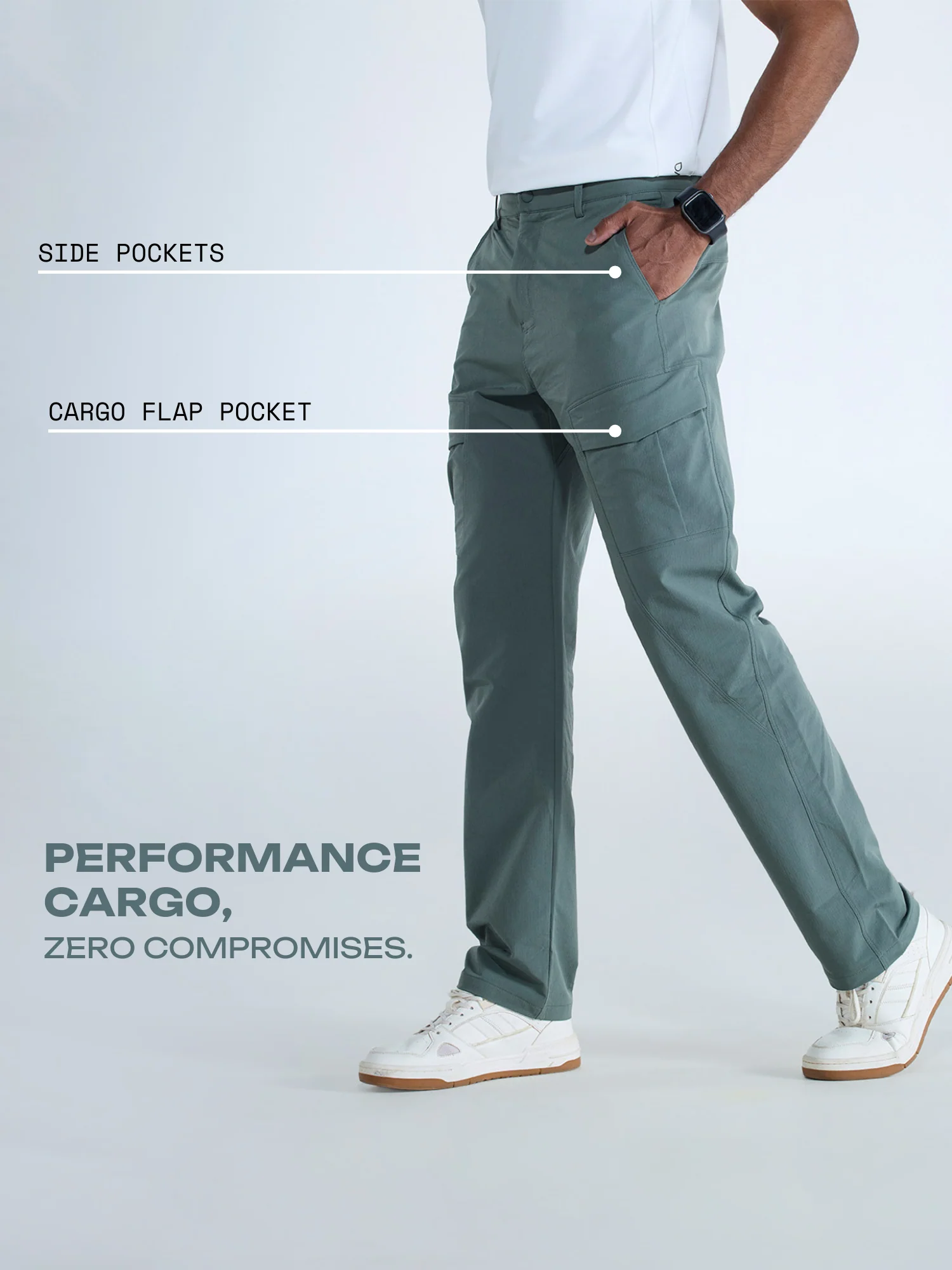 Olive Stride Cargo Pants - Image 3