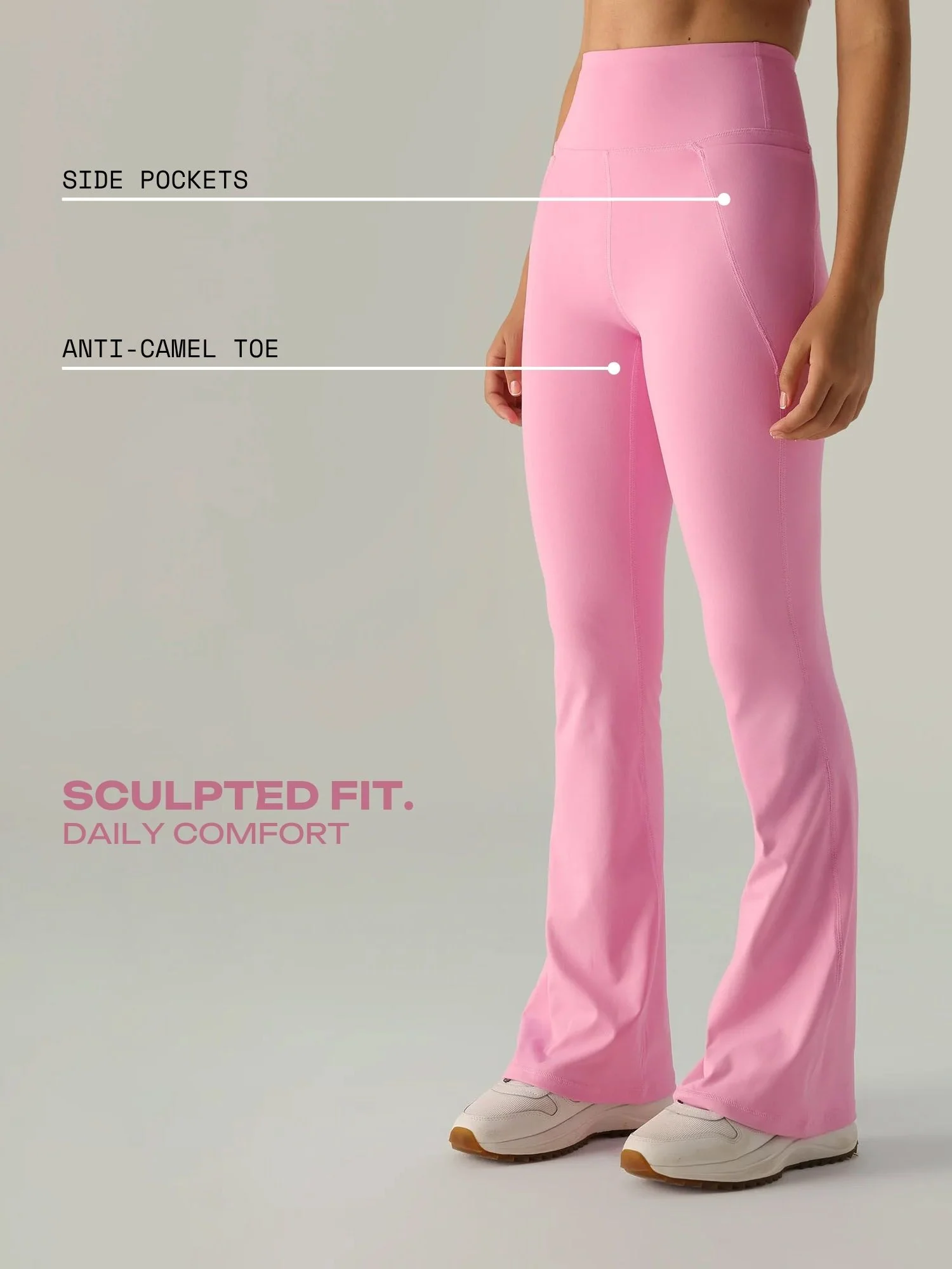 Pink Sculpt Bootcut Leggings - Image 3