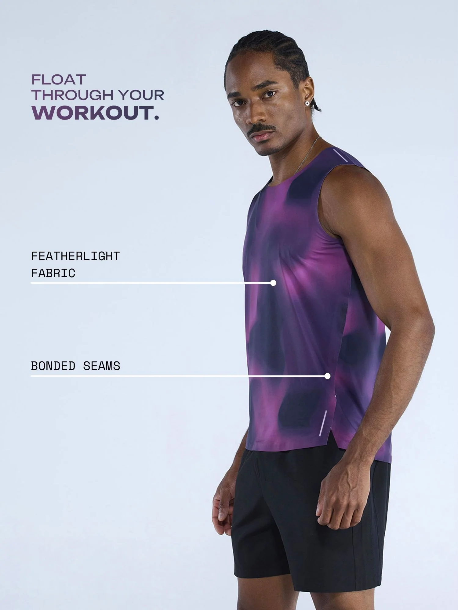 Purple Fluid Ozone Sleeveless Tank - Image 3