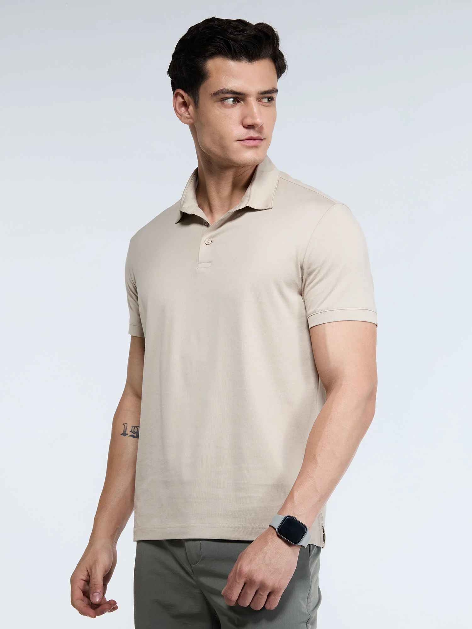 Sand Supima Polo T-Shirt - Regular Fit - Image 5
