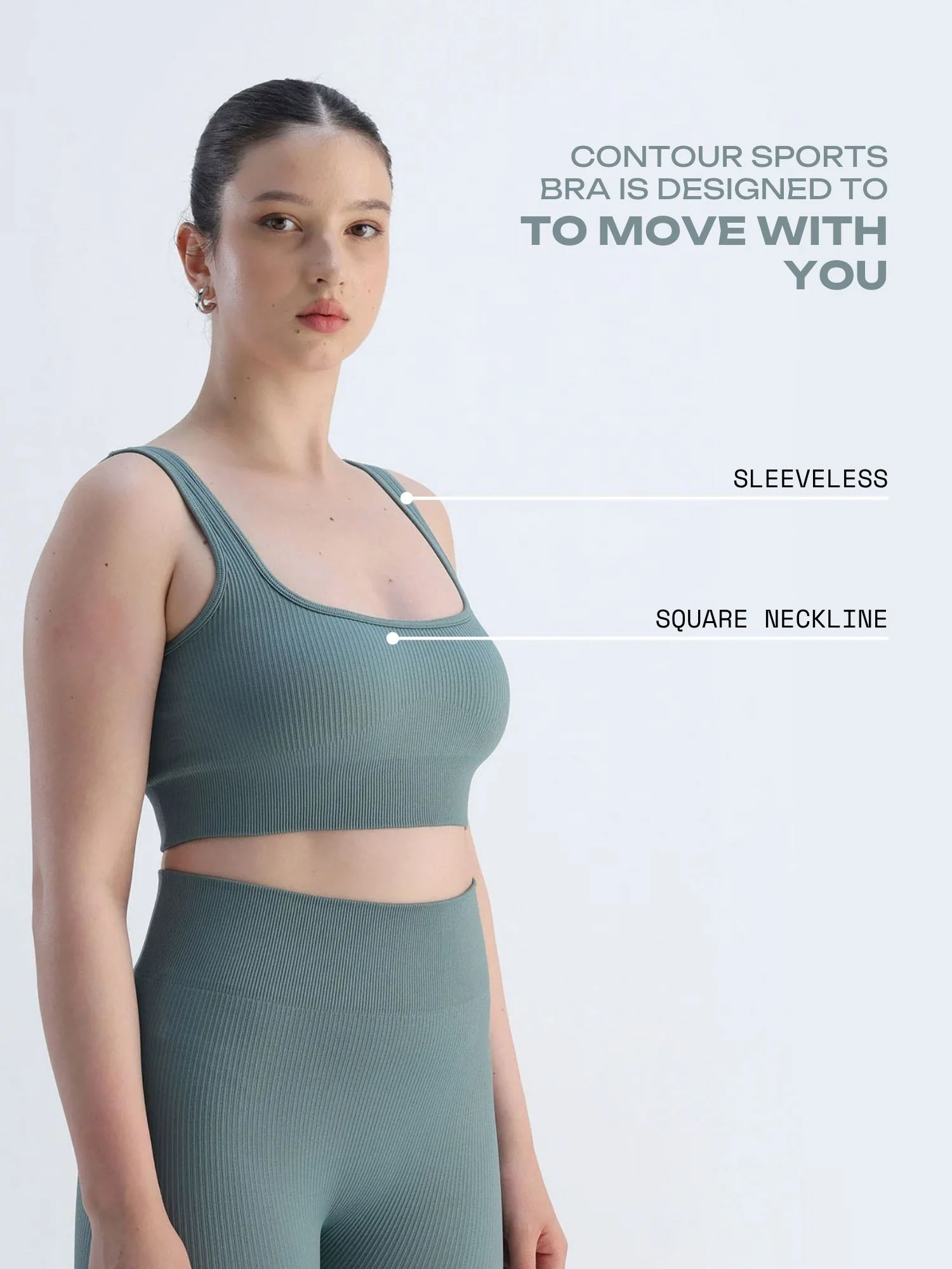 Slate Blue Contoured Seamless Sports Bra - Image 3