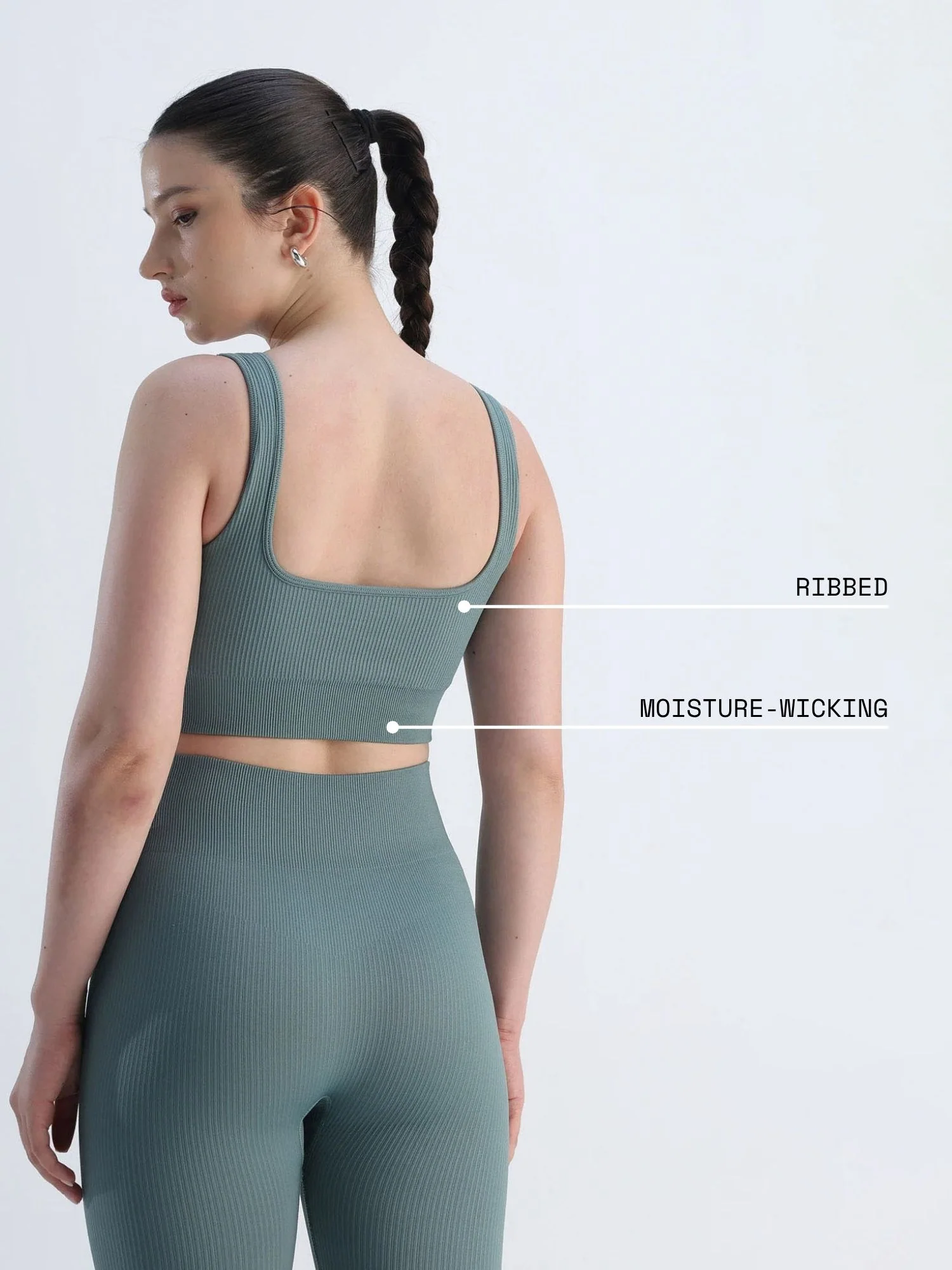 Slate Blue Contoured Seamless Sports Bra - Image 4