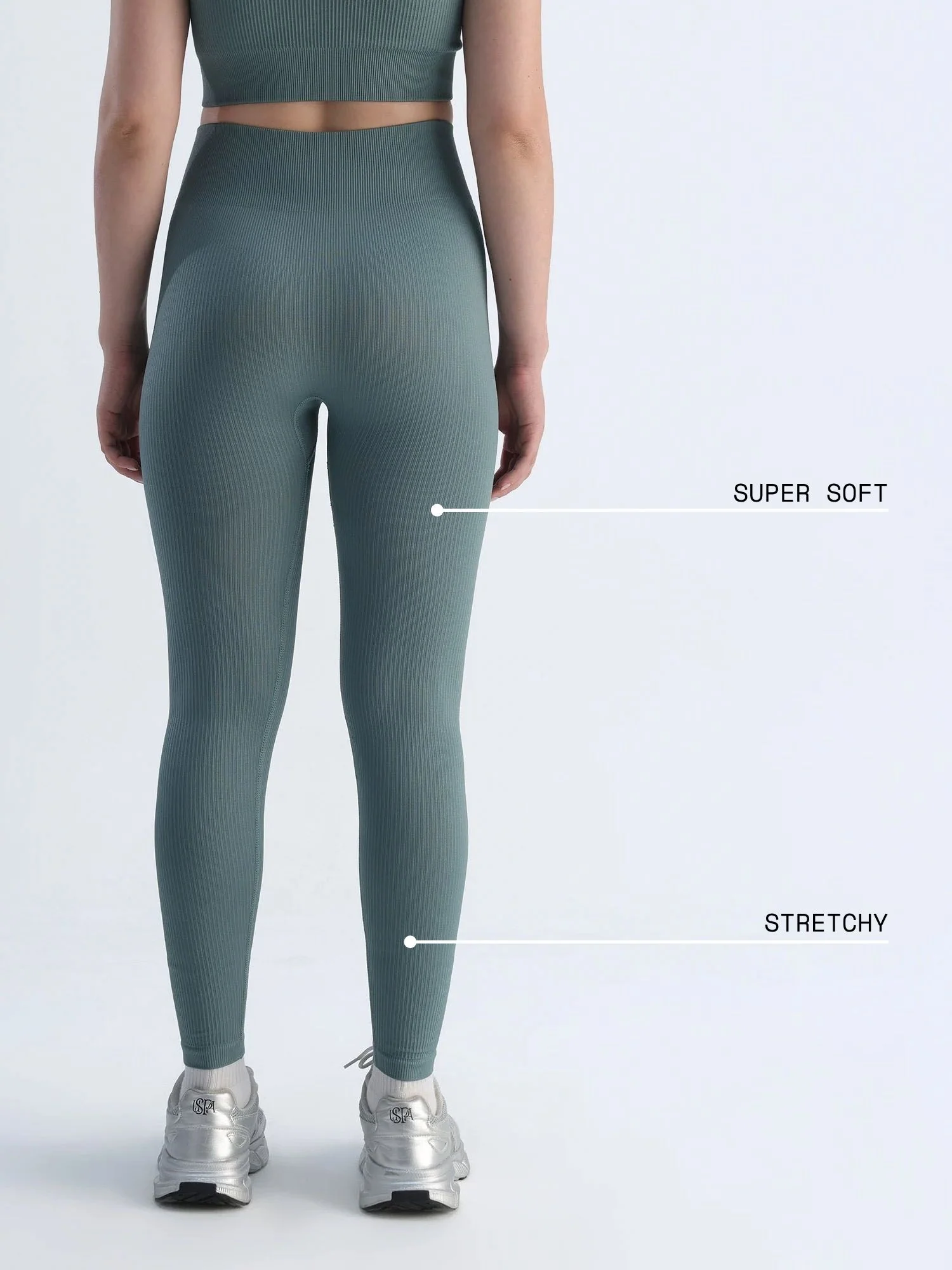 Slate Blue Seamless Cinched Leggings - Image 4