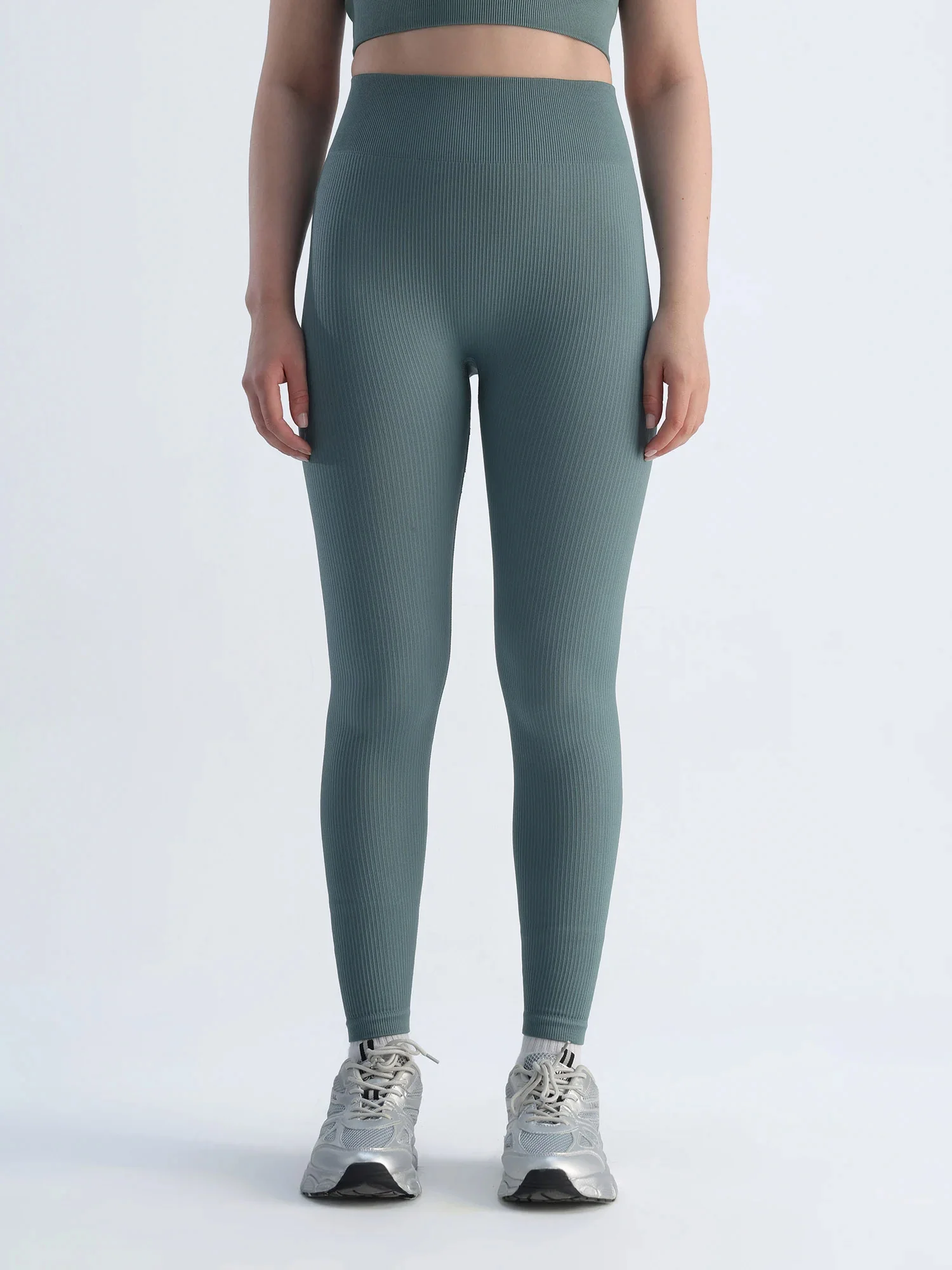Slate Blue Seamless Cinched Leggings - Image 5