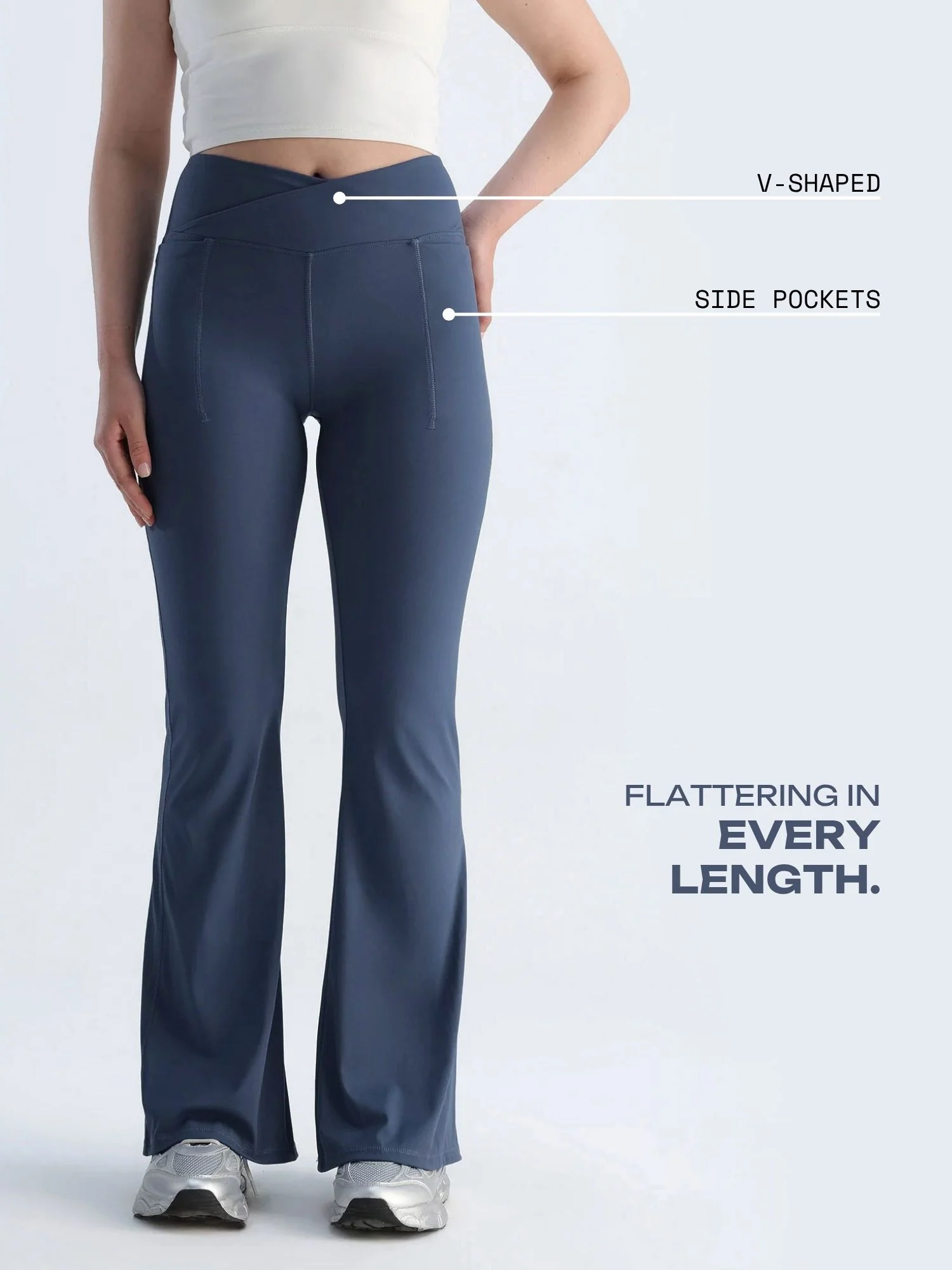 Steel Blue  Hourglass Flared Leggings - Image 4