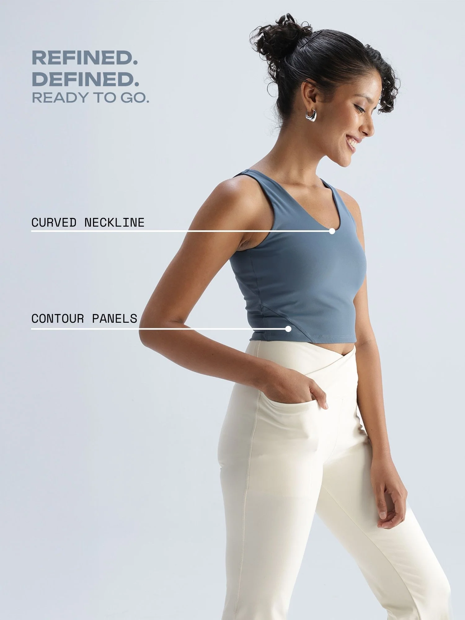 Steel Blue Refine Crop Tank - Image 3
