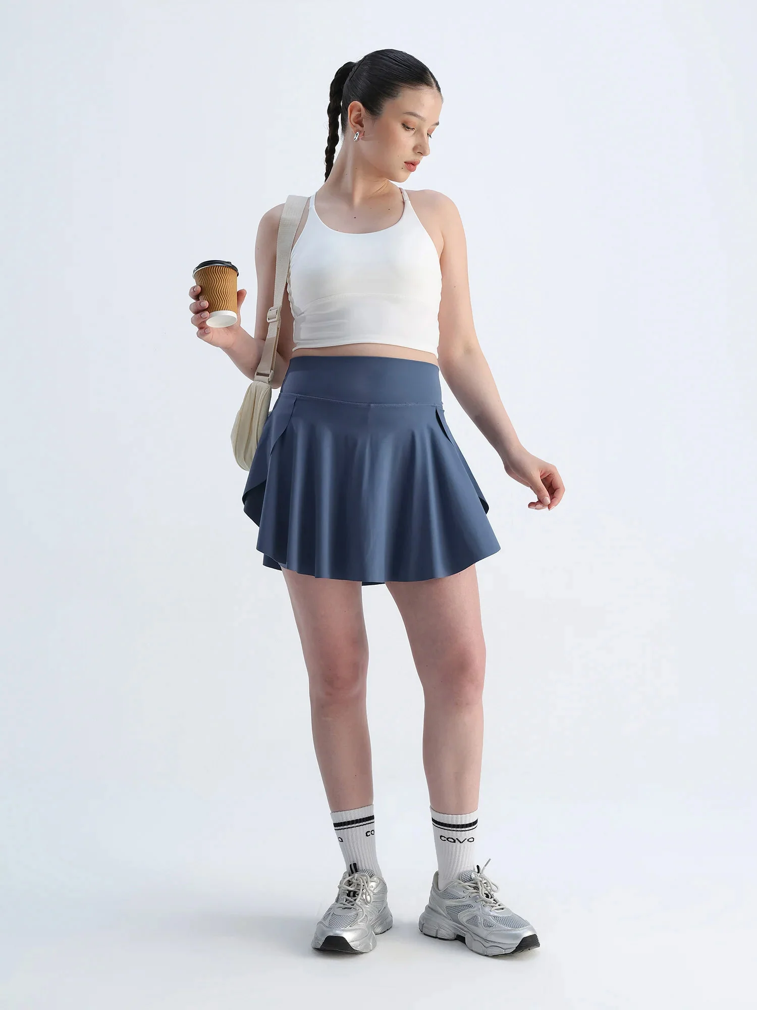 Steel Blue Swirl Tennis Skorts - Longer - Image 3