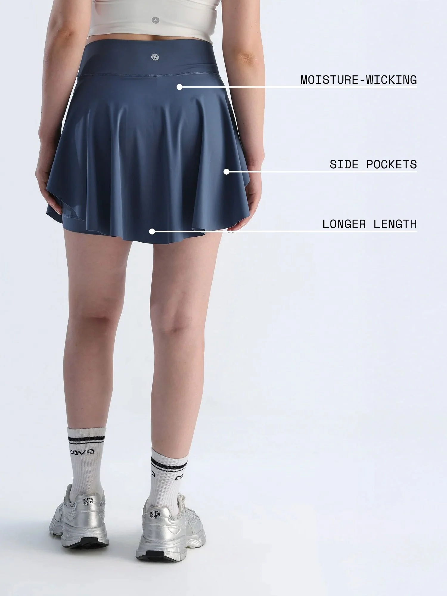 Steel Blue Swirl Tennis Skorts - Longer - Image 5