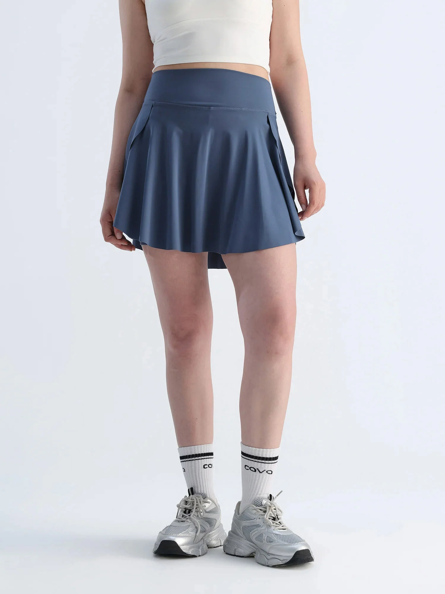 Steel Blue Swirl Tennis Skorts - Longer - Image 6