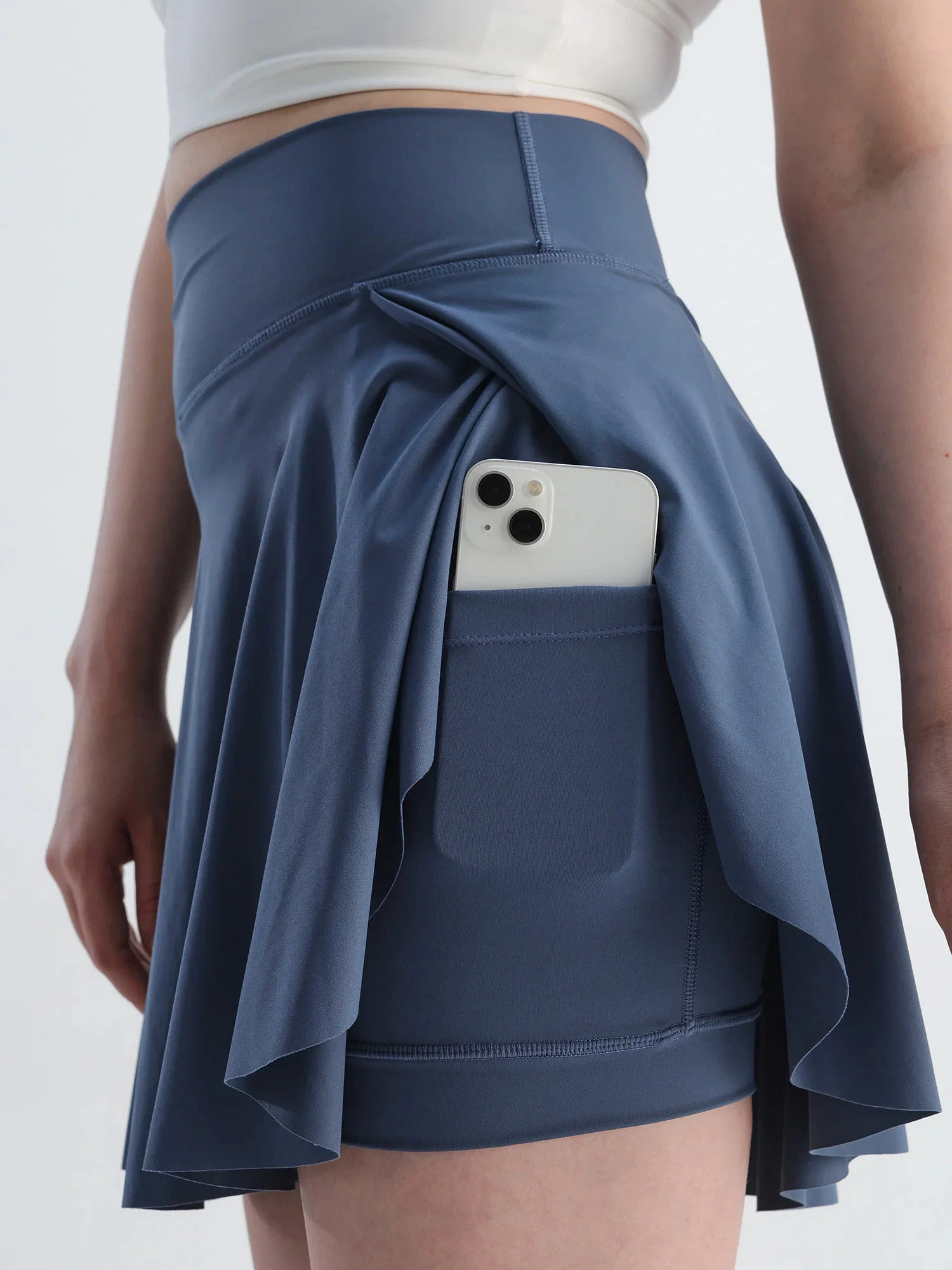 Steel Blue Swirl Tennis Skorts - Longer - Image 7