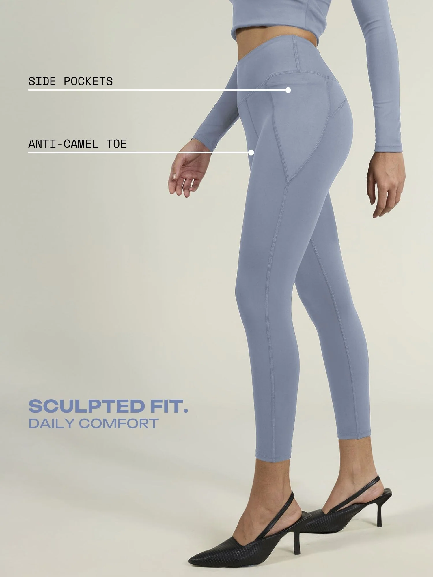 Storm Blue Sculpt Core Leggings - Image 3
