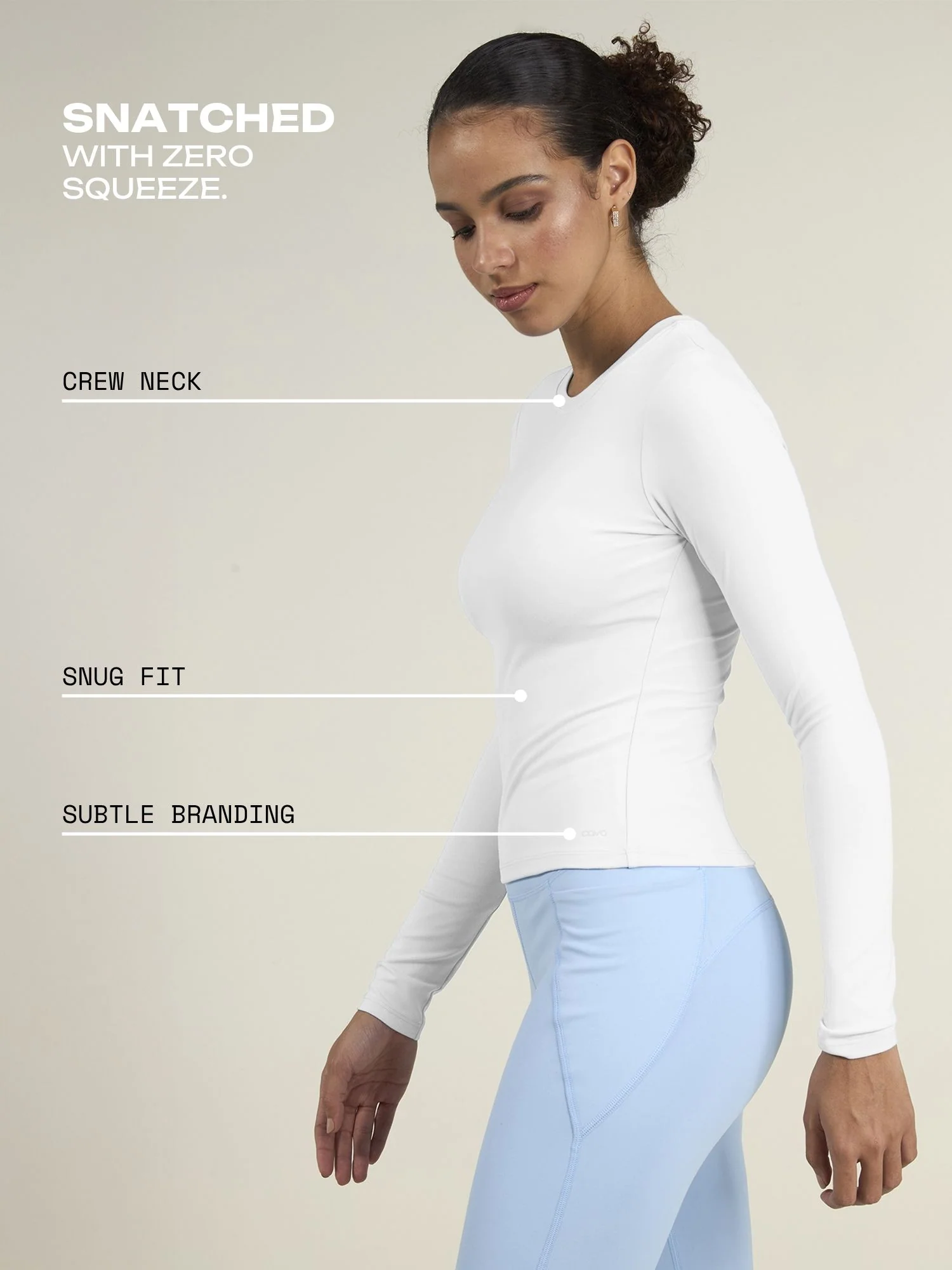 White Sculpt Crew Top - Image 4