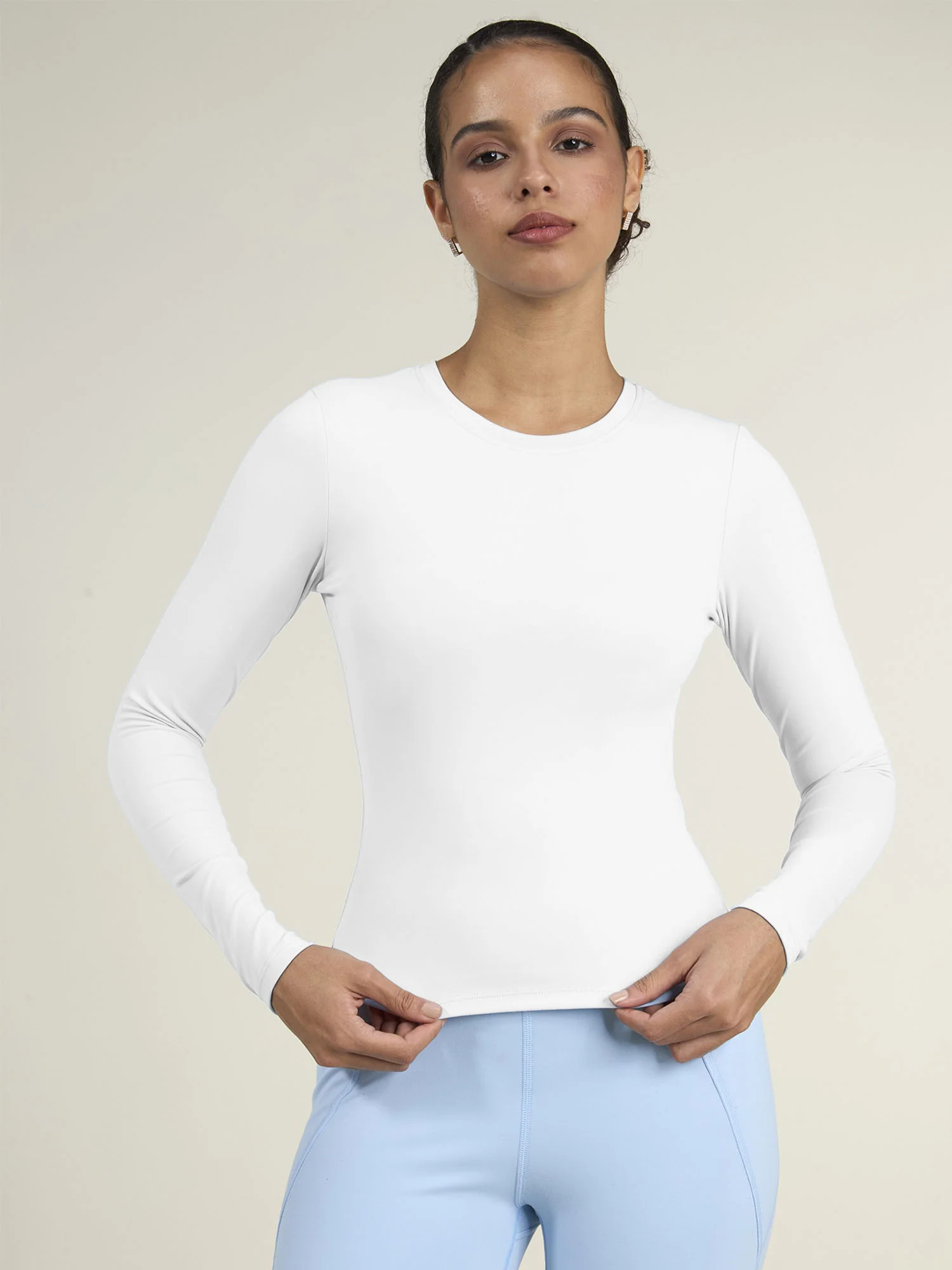 White Sculpt Crew Top - Image 5