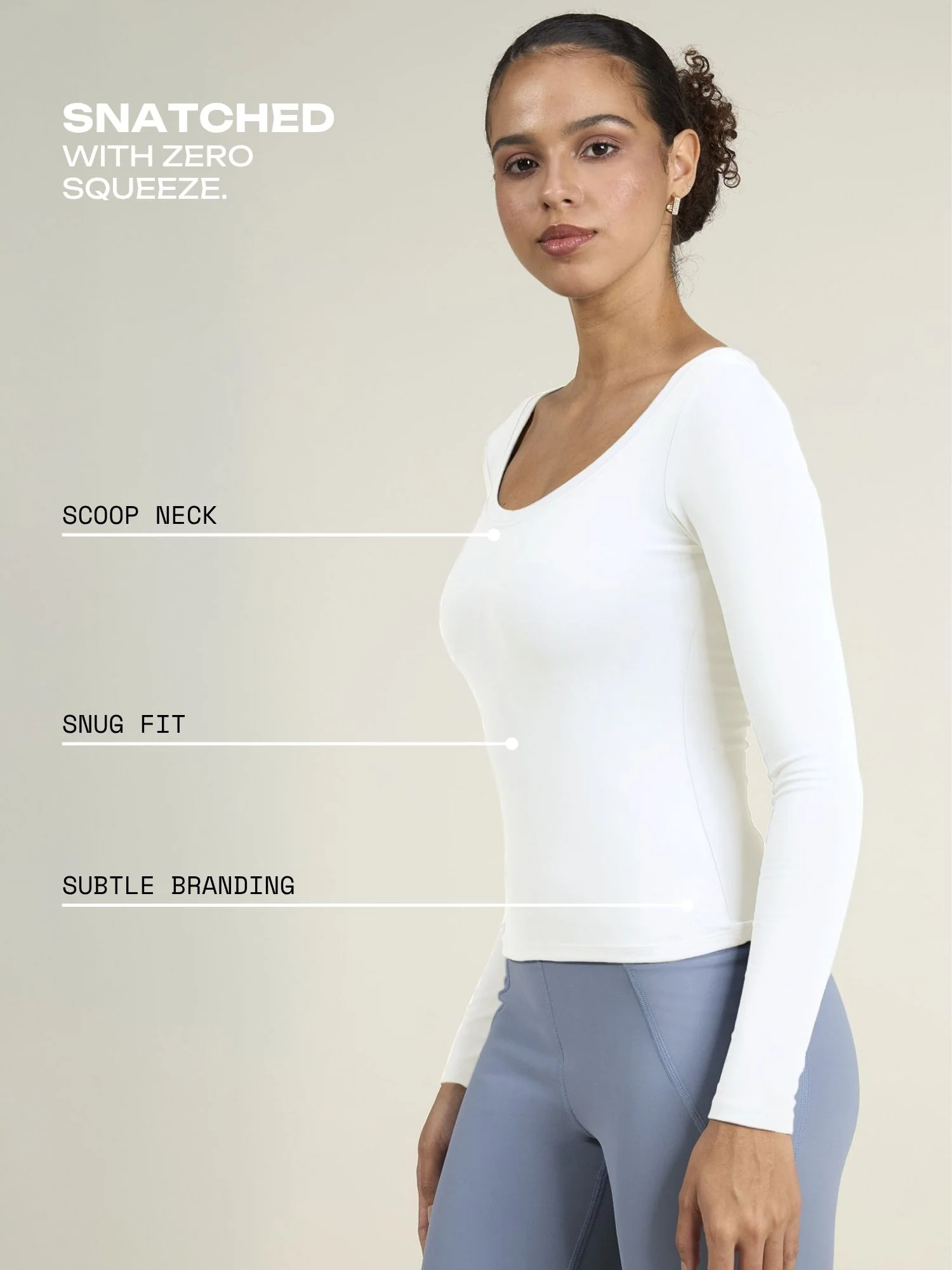 White Sculpt Scoop Top - Image 3